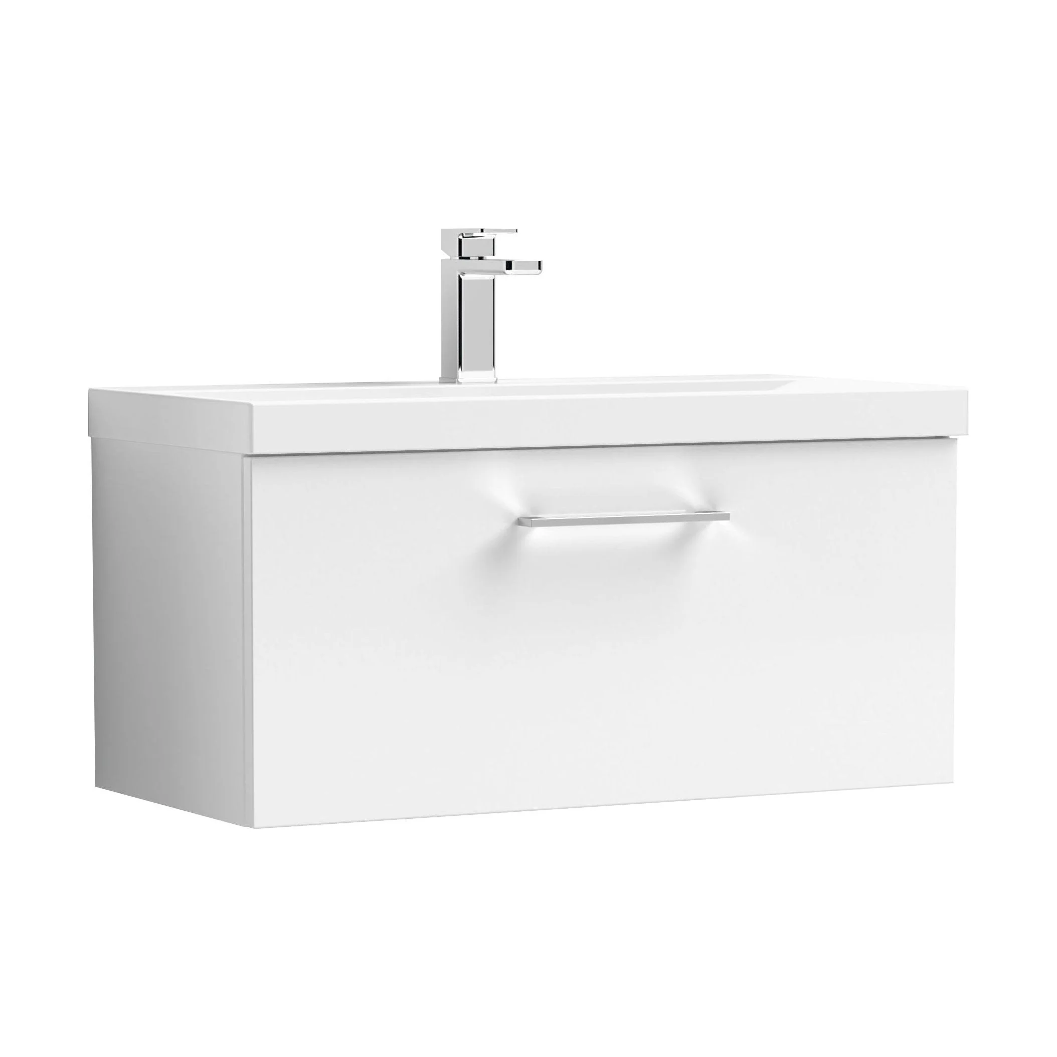 Bramshall Wall Hung 1 Drawer Vanity Unit with Mid-Edge Ceramic Basin 600mm - Image 104