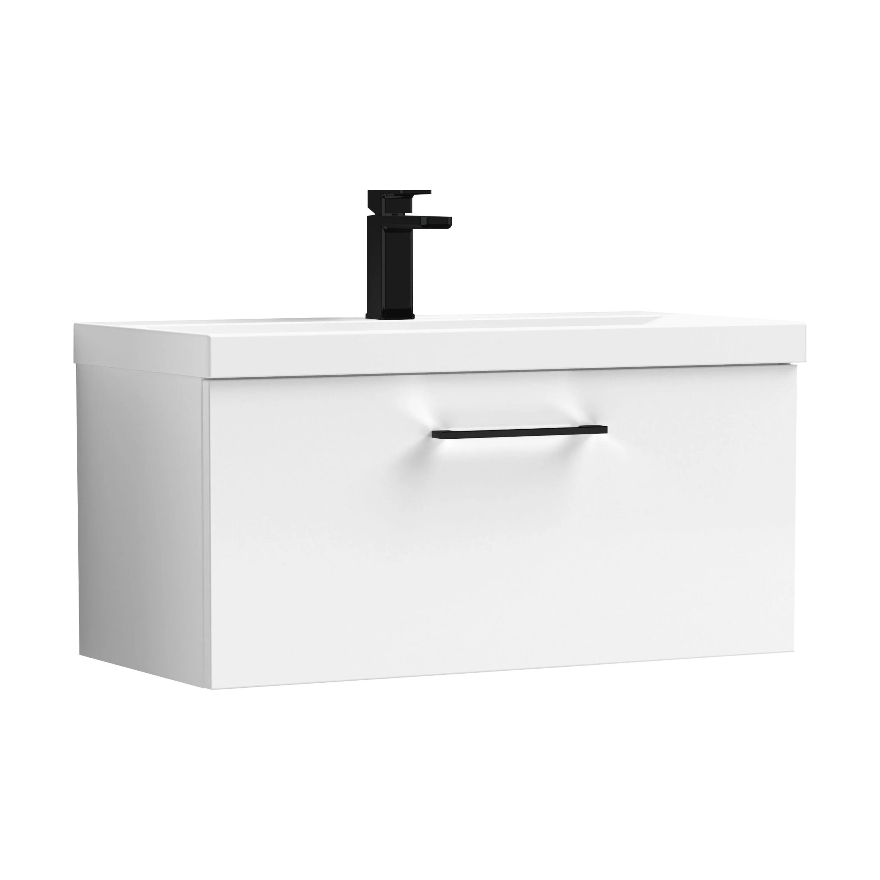 Bramshall Wall Hung 1 Drawer Vanity Unit with Mid-Edge Ceramic Basin 600mm - Image 106