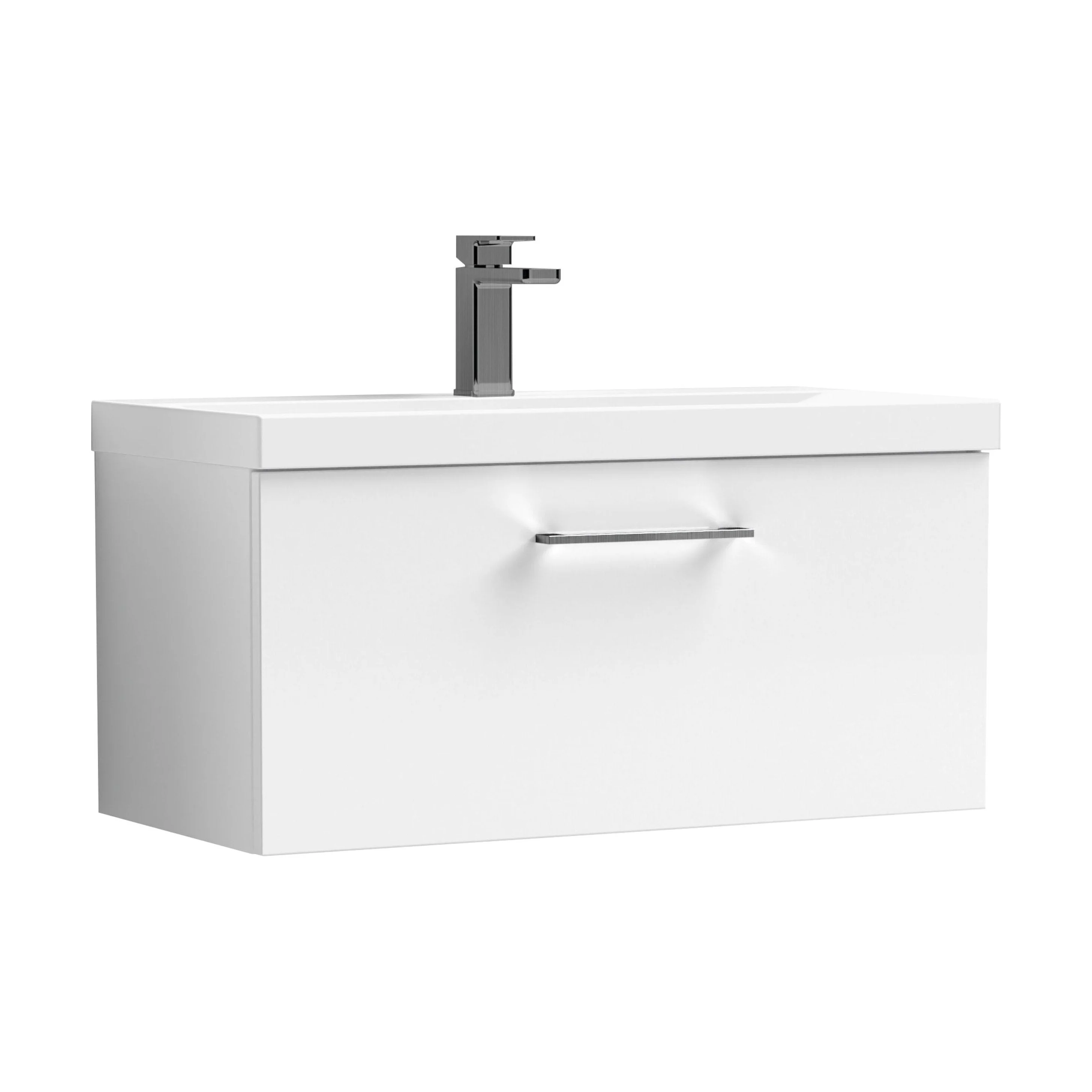 Bramshall Wall Hung 1 Drawer Vanity Unit with Mid-Edge Ceramic Basin 600mm - Image 109