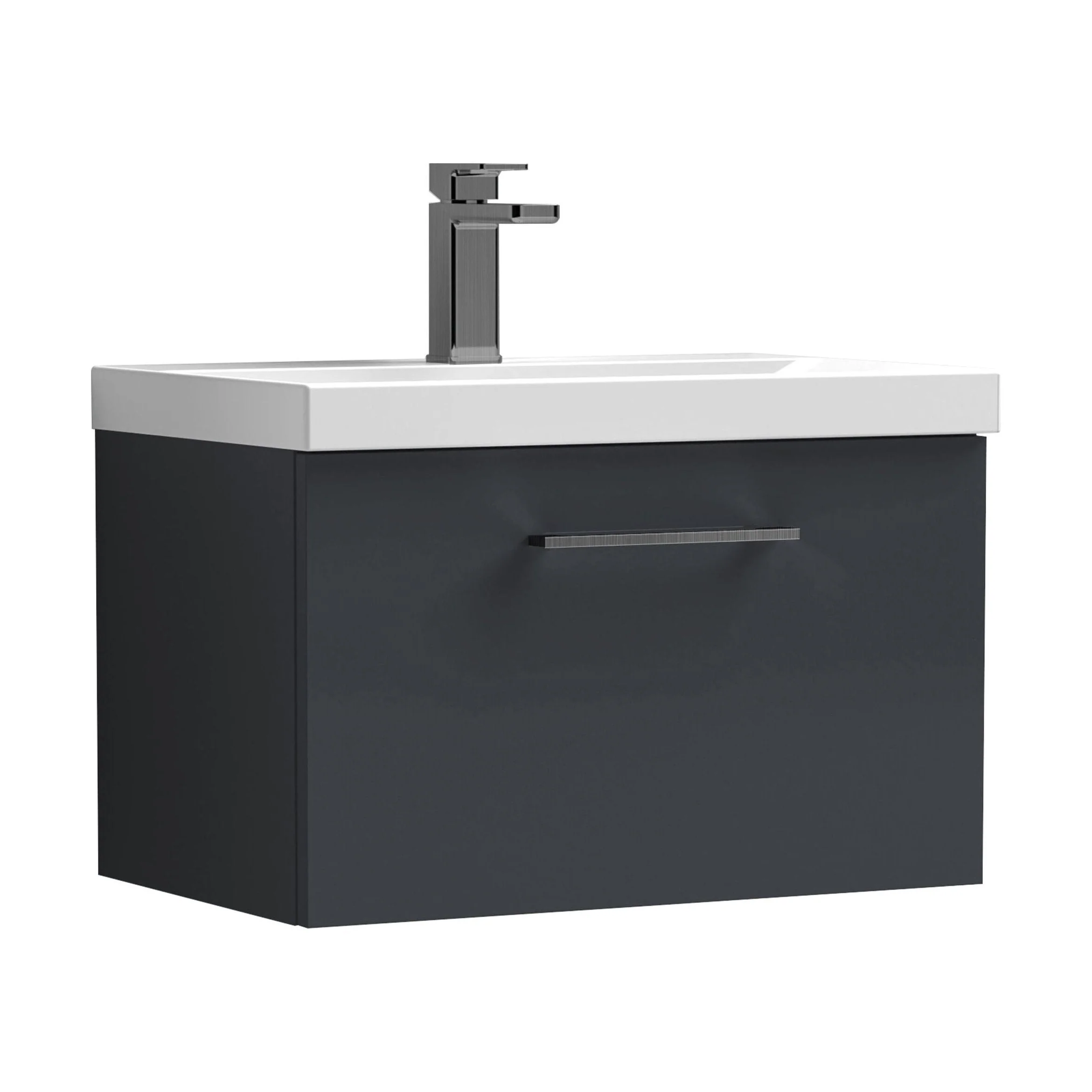 Bramshall Wall Hung 1 Drawer Vanity Unit with Mid-Edge Ceramic Basin 600mm - Image 115