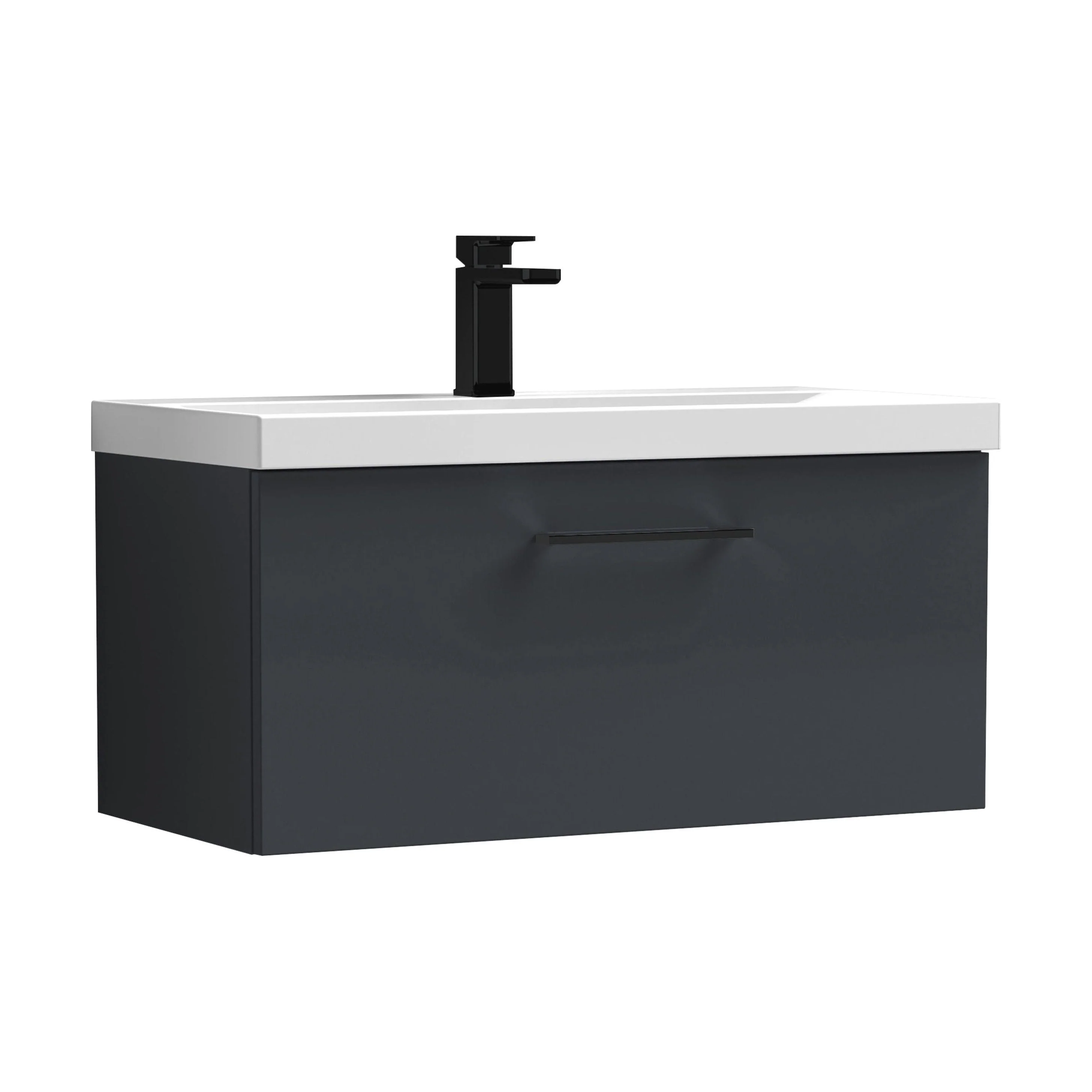 Bramshall Wall Hung 1 Drawer Vanity Unit with Mid-Edge Ceramic Basin 600mm - Image 118
