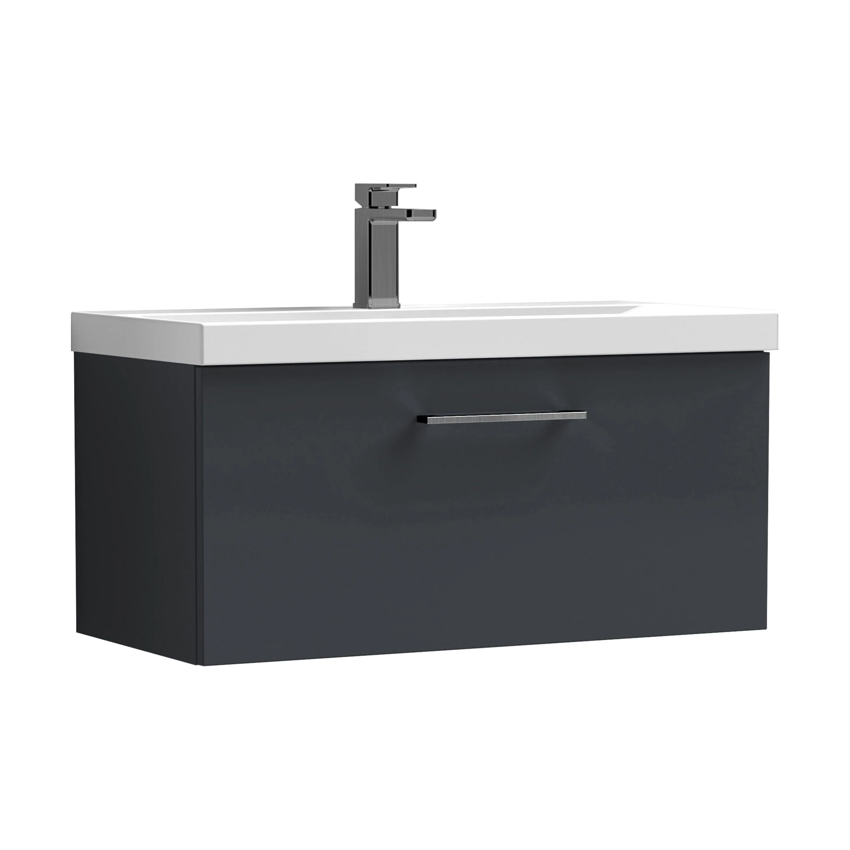 Bramshall Wall Hung 1 Drawer Vanity Unit with Mid-Edge Ceramic Basin 600mm - Image 121