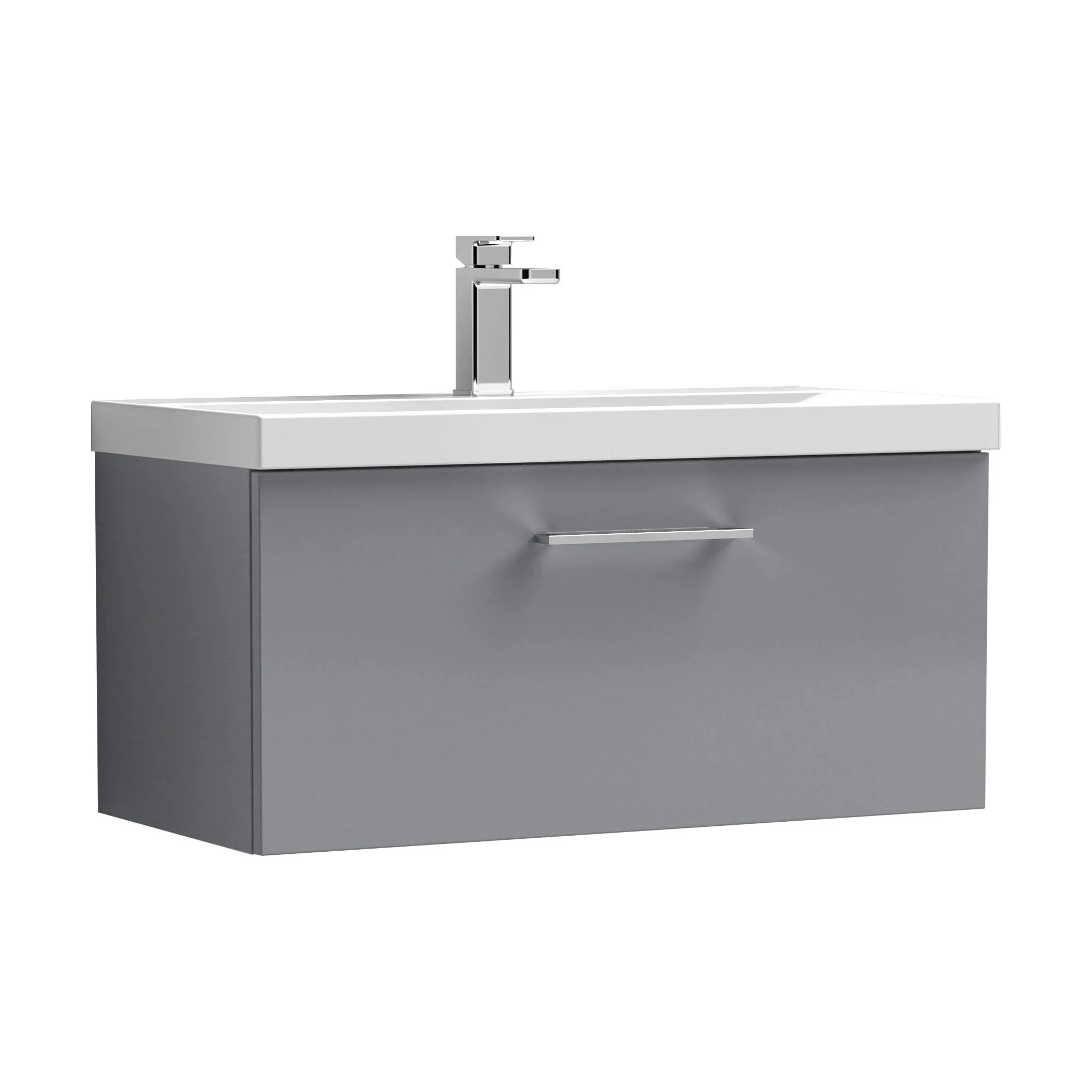 Bramshall Wall Hung 1 Drawer Vanity Unit with Mid-Edge Ceramic Basin 600mm - Image 124
