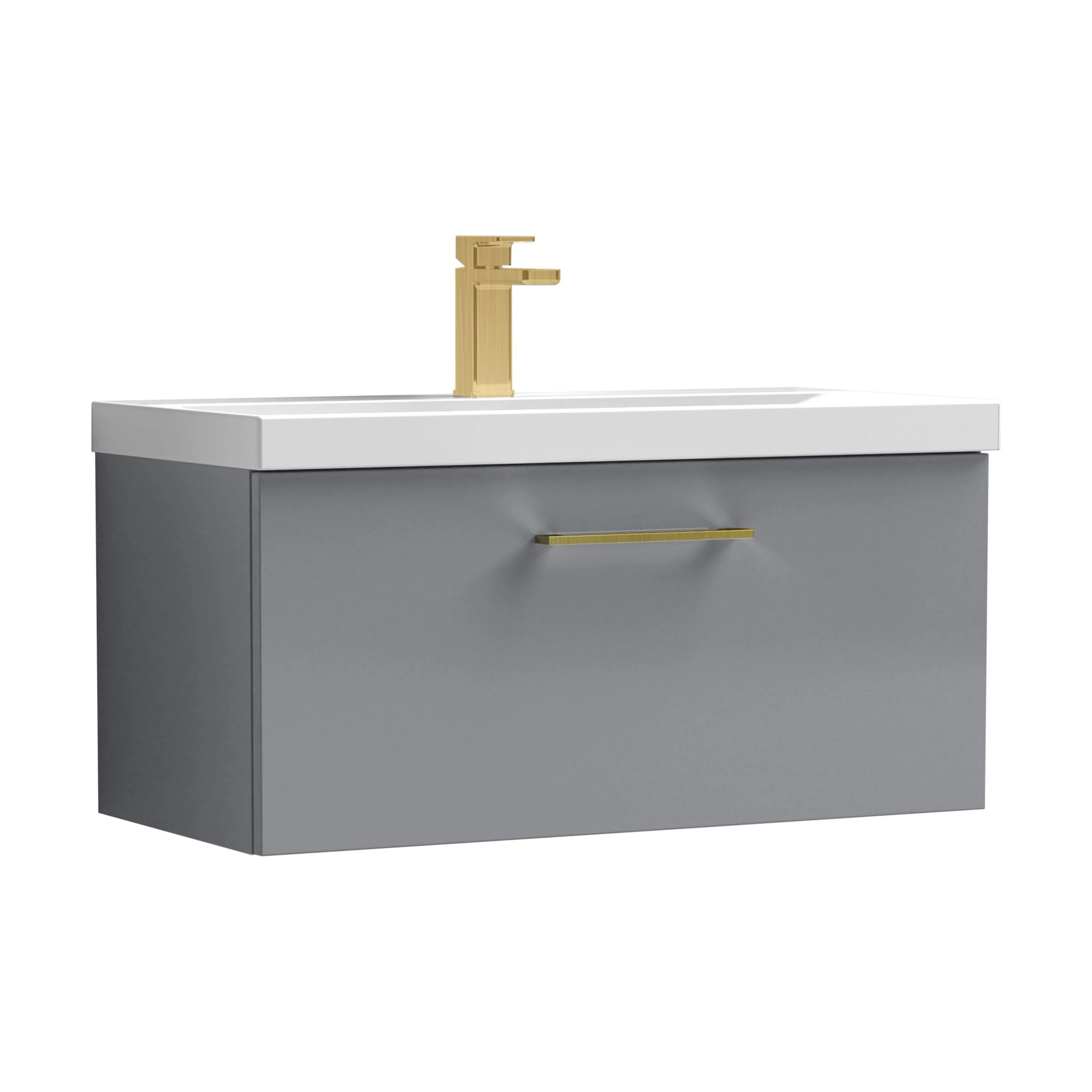 Bramshall Wall Hung 1 Drawer Vanity Unit with Mid-Edge Ceramic Basin 600mm - Image 125