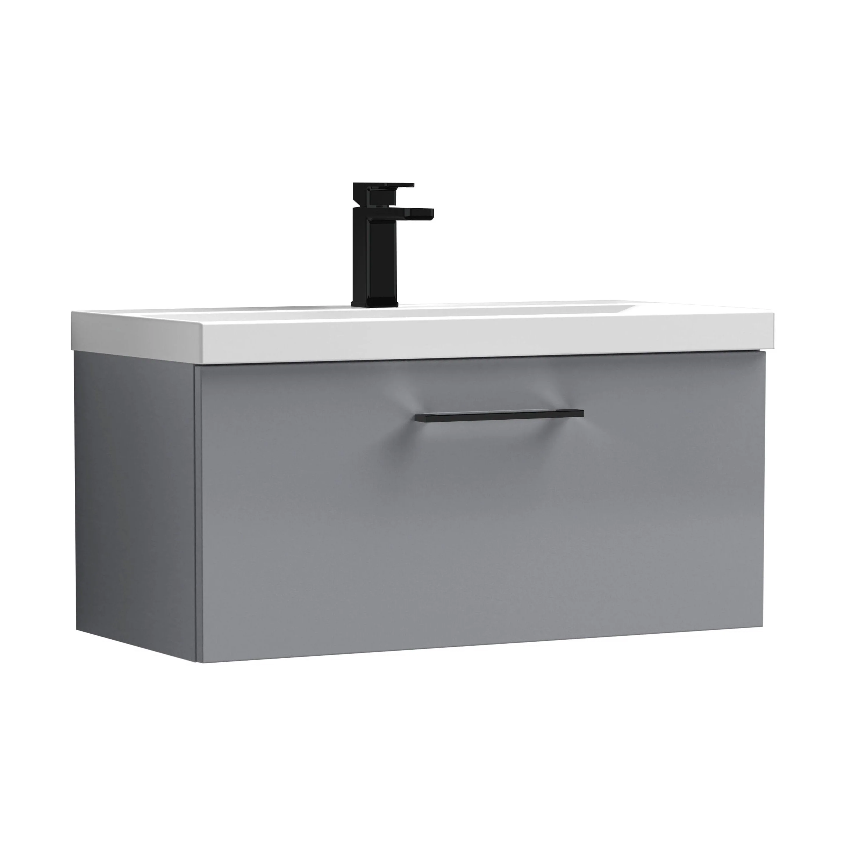 Bramshall Wall Hung 1 Drawer Vanity Unit with Mid-Edge Ceramic Basin 600mm - Image 126