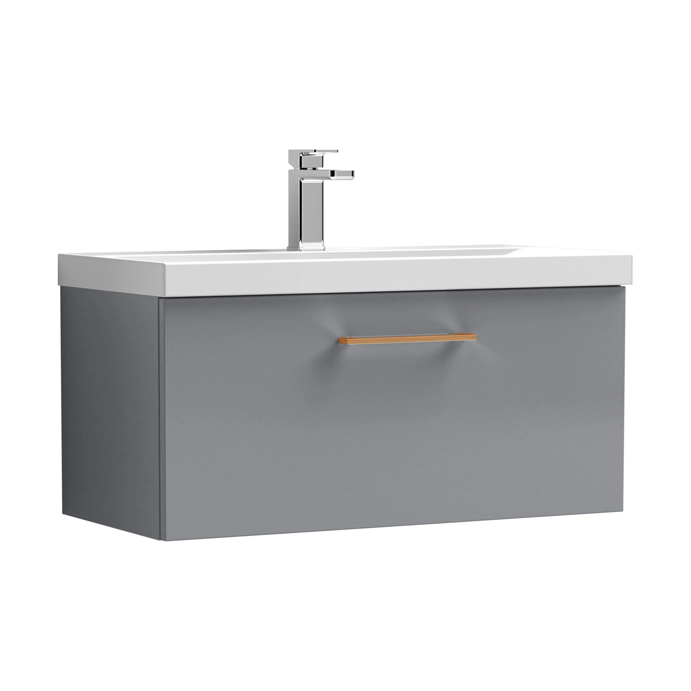 Bramshall Wall Hung 1 Drawer Vanity Unit with Mid-Edge Ceramic Basin 600mm - Image 127