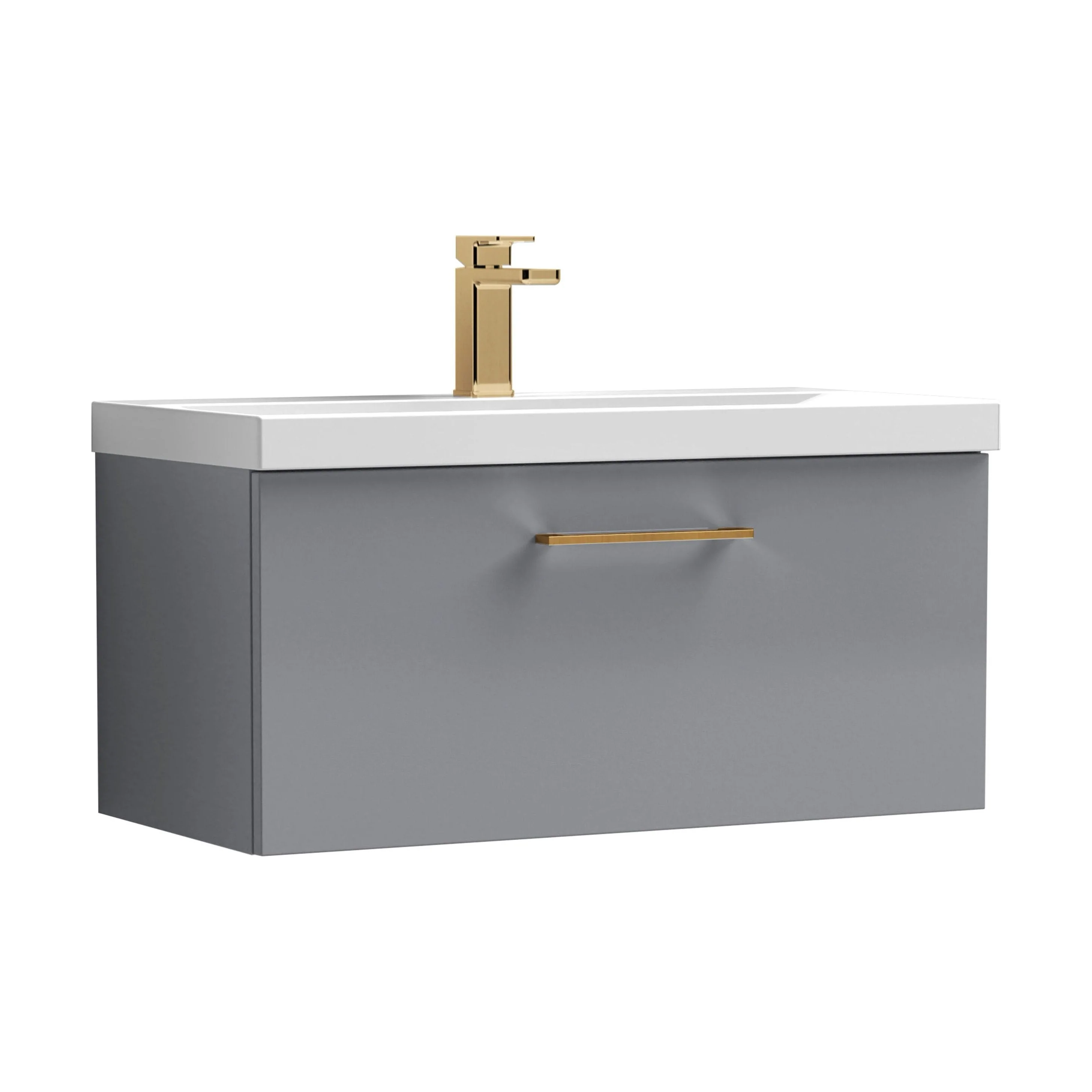 Bramshall Wall Hung 1 Drawer Vanity Unit with Mid-Edge Ceramic Basin 600mm - Image 128