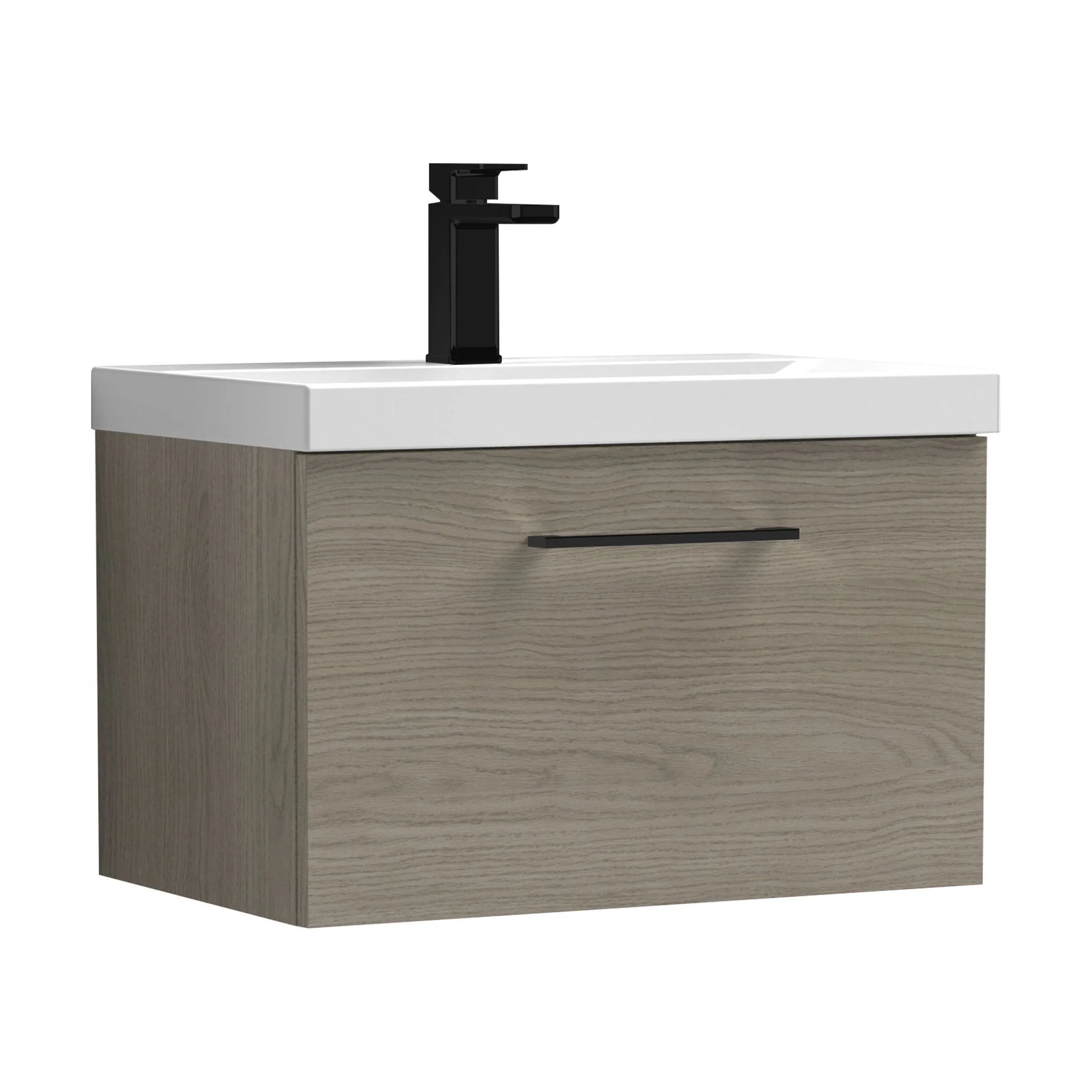 Bramshall Wall Hung 1 Drawer Vanity Unit with Mid-Edge Ceramic Basin 600mm - Image 132