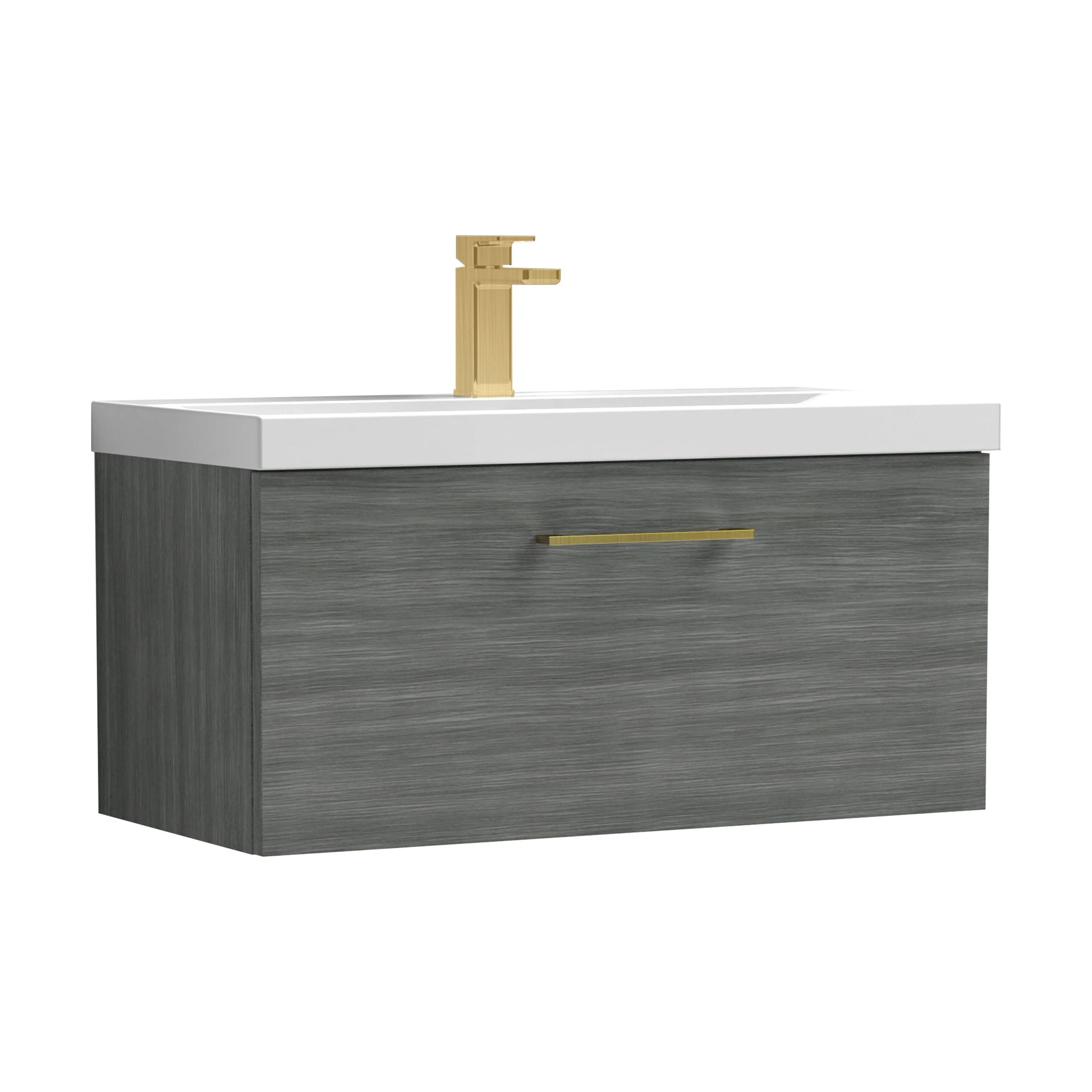 Bramshall Wall Hung 1 Drawer Vanity Unit with Mid-Edge Ceramic Basin 600mm - Image 144
