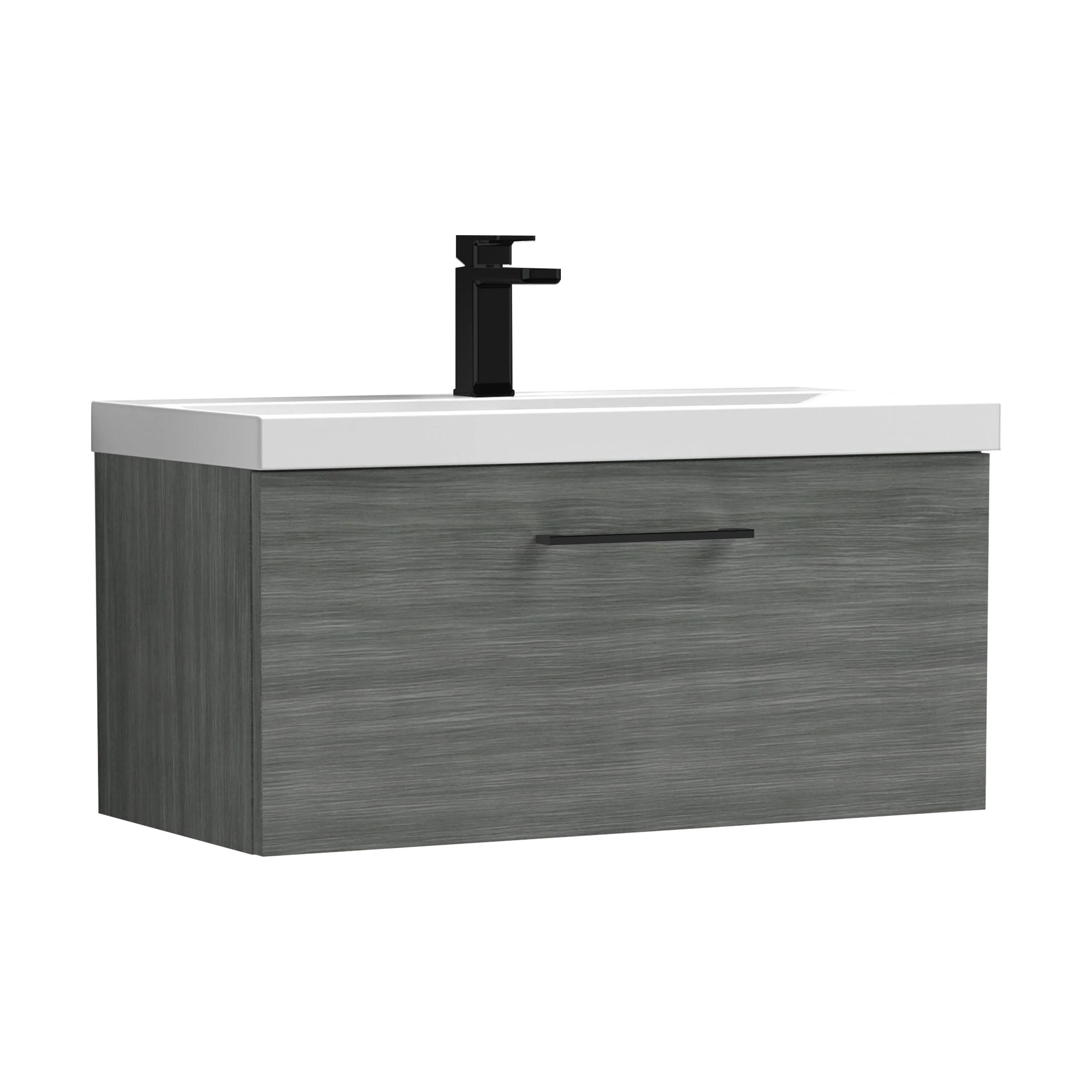 Bramshall Wall Hung 1 Drawer Vanity Unit with Mid-Edge Ceramic Basin 600mm - Image 145