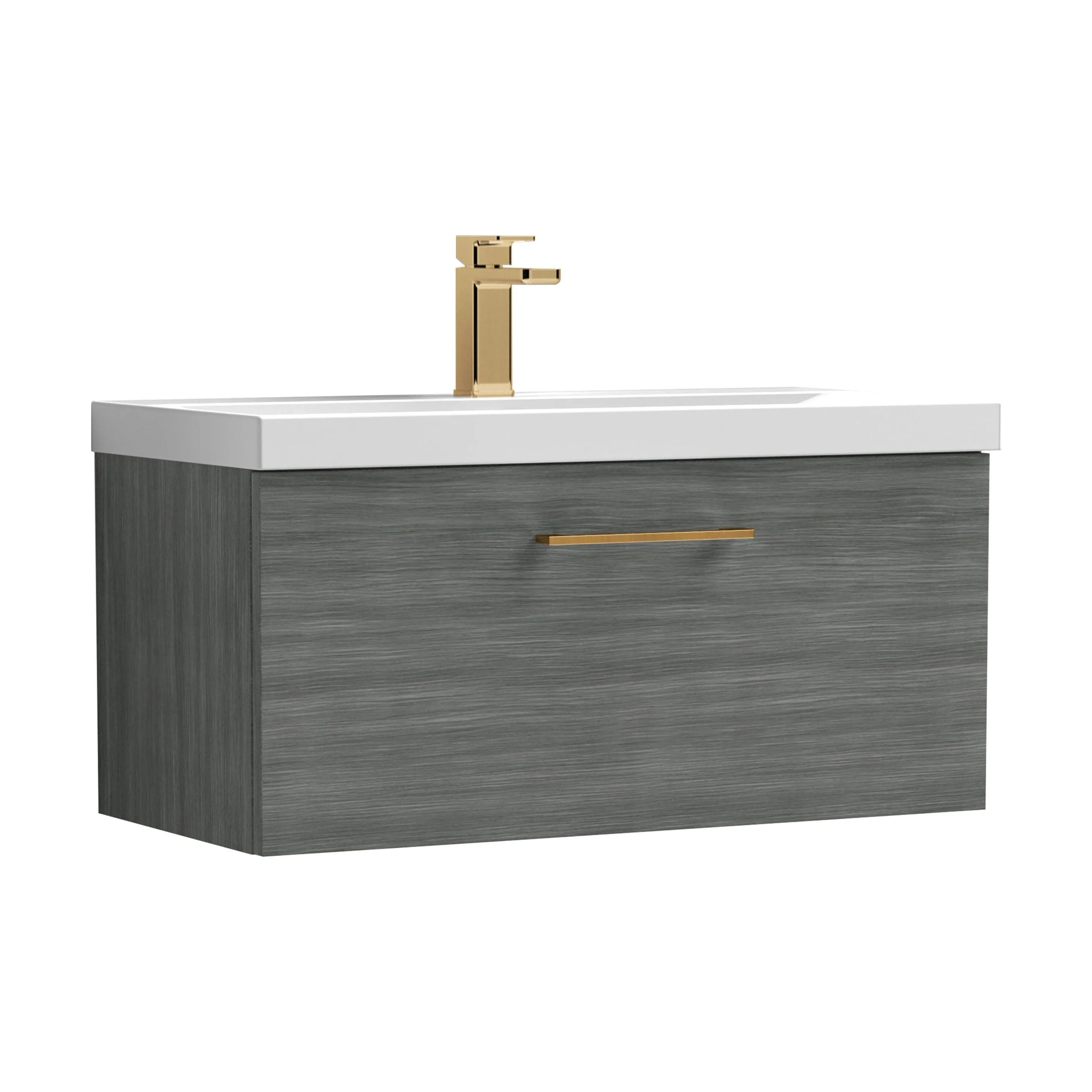 Bramshall Wall Hung 1 Drawer Vanity Unit with Mid-Edge Ceramic Basin 600mm - Image 147