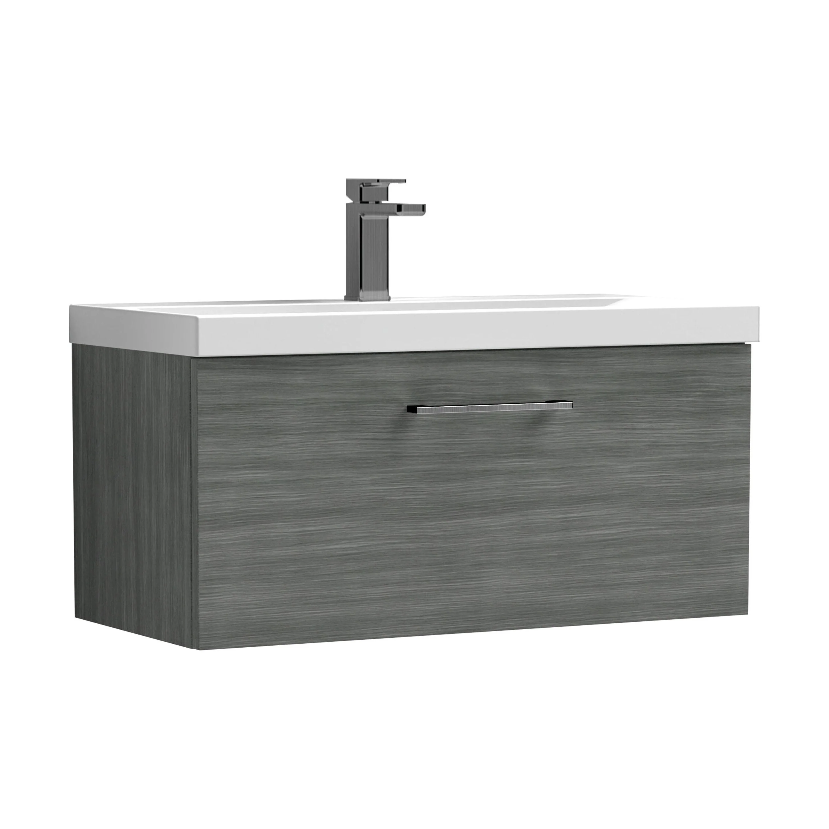 Bramshall Wall Hung 1 Drawer Vanity Unit with Mid-Edge Ceramic Basin 600mm - Image 148