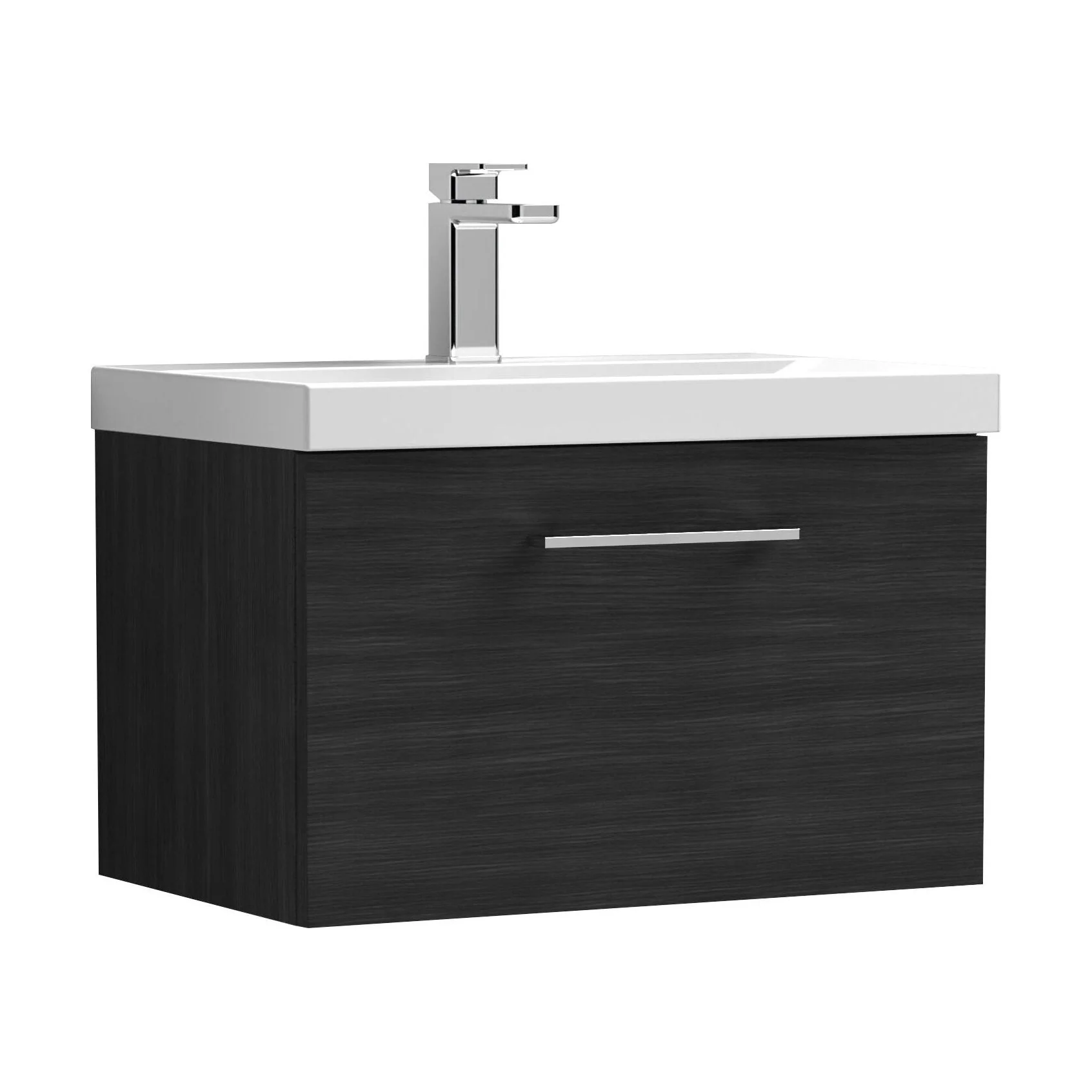 Bramshall Wall Hung 1 Drawer Vanity Unit with Mid-Edge Ceramic Basin 600mm - Image 149
