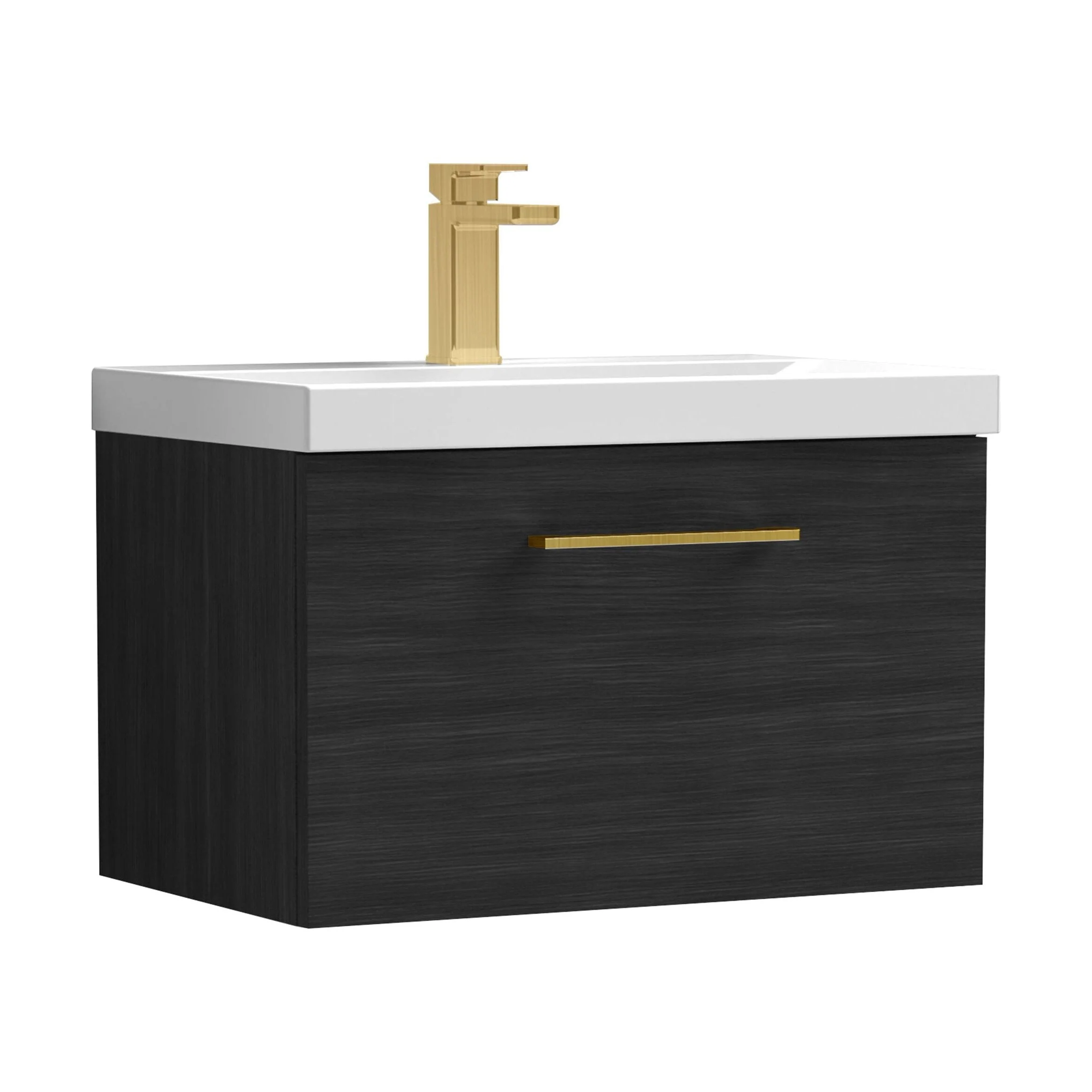 Bramshall Wall Hung 1 Drawer Vanity Unit with Mid-Edge Ceramic Basin 600mm - Image 150