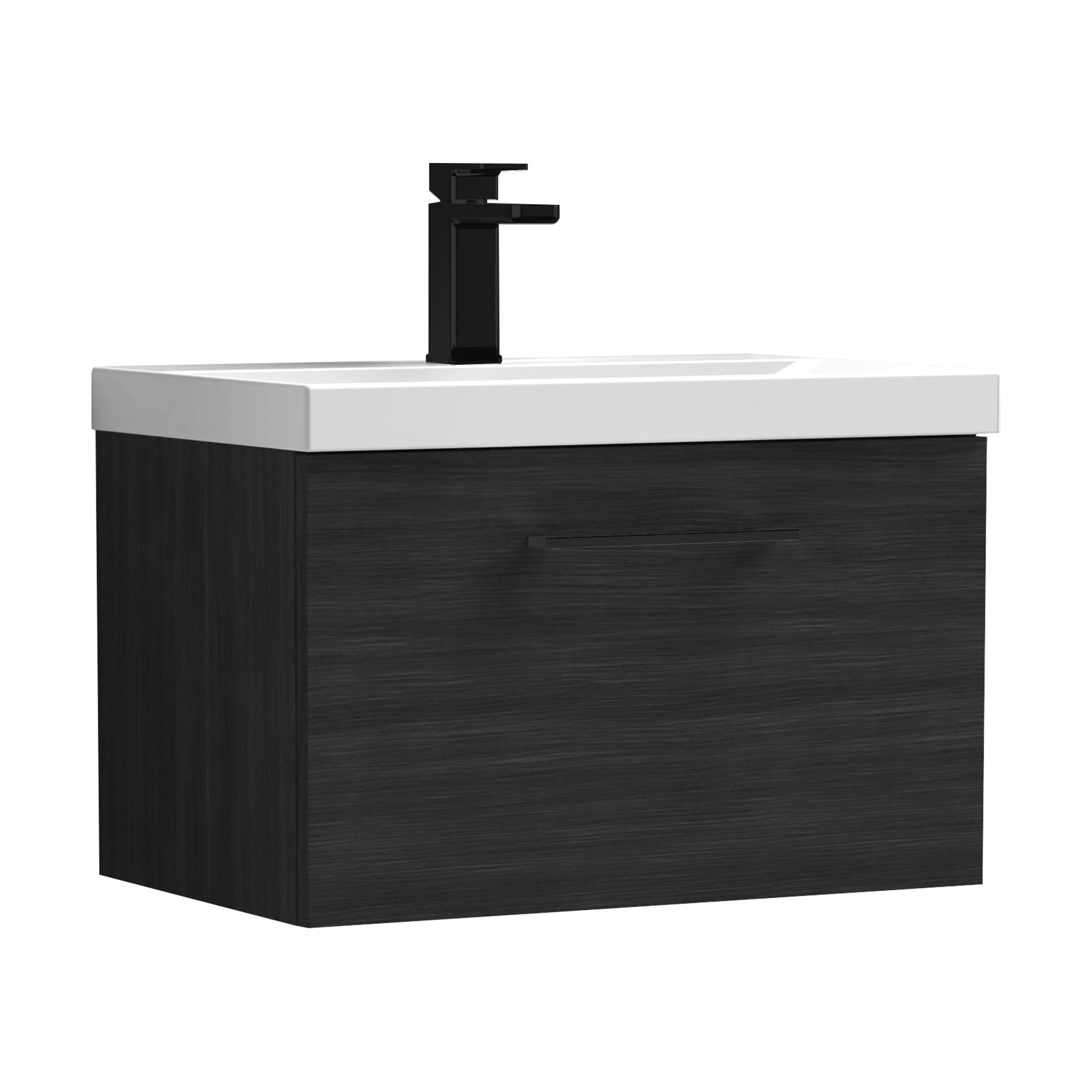 Bramshall Wall Hung 1 Drawer Vanity Unit with Mid-Edge Ceramic Basin 600mm - Image 151