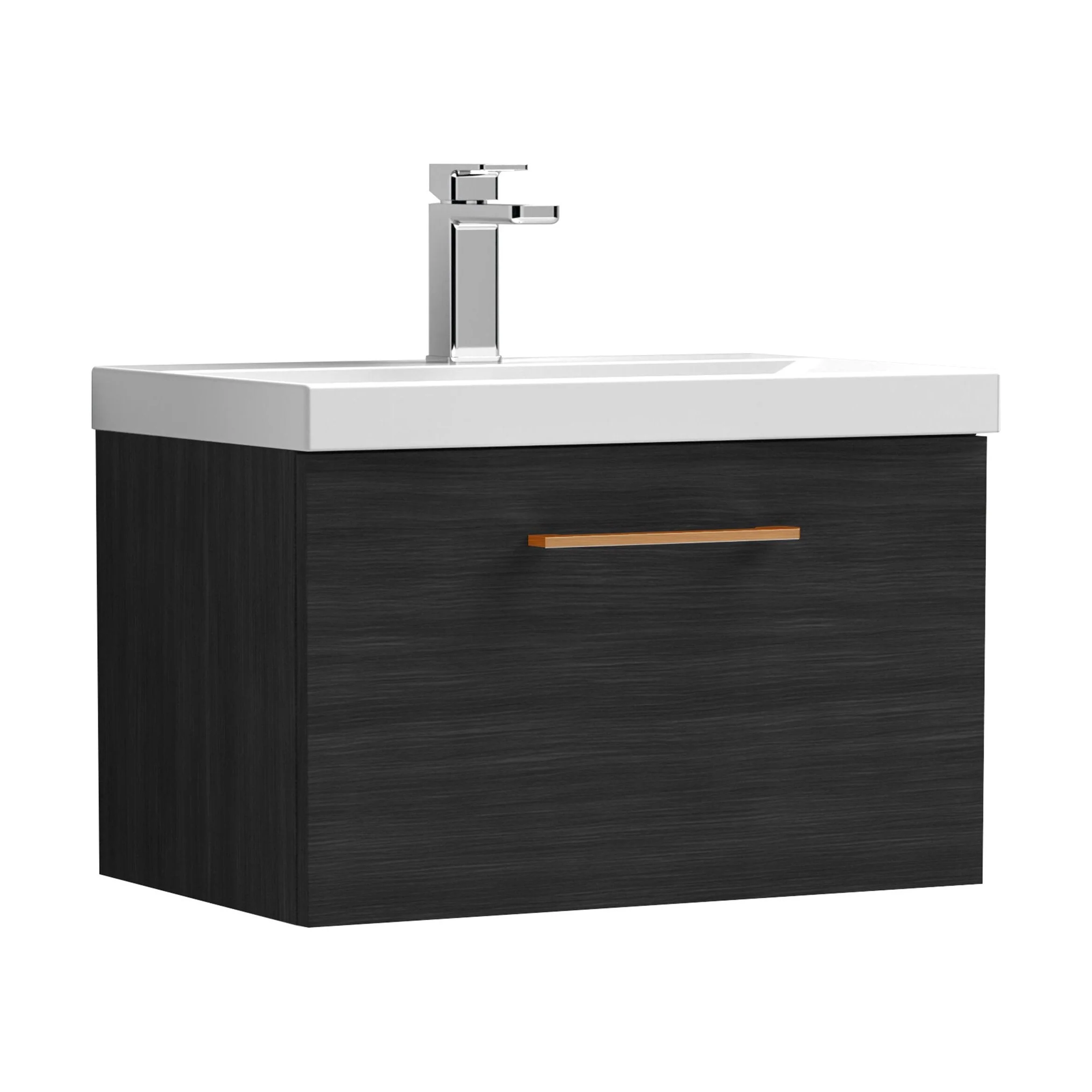 Bramshall Wall Hung 1 Drawer Vanity Unit with Mid-Edge Ceramic Basin 600mm - Image 152