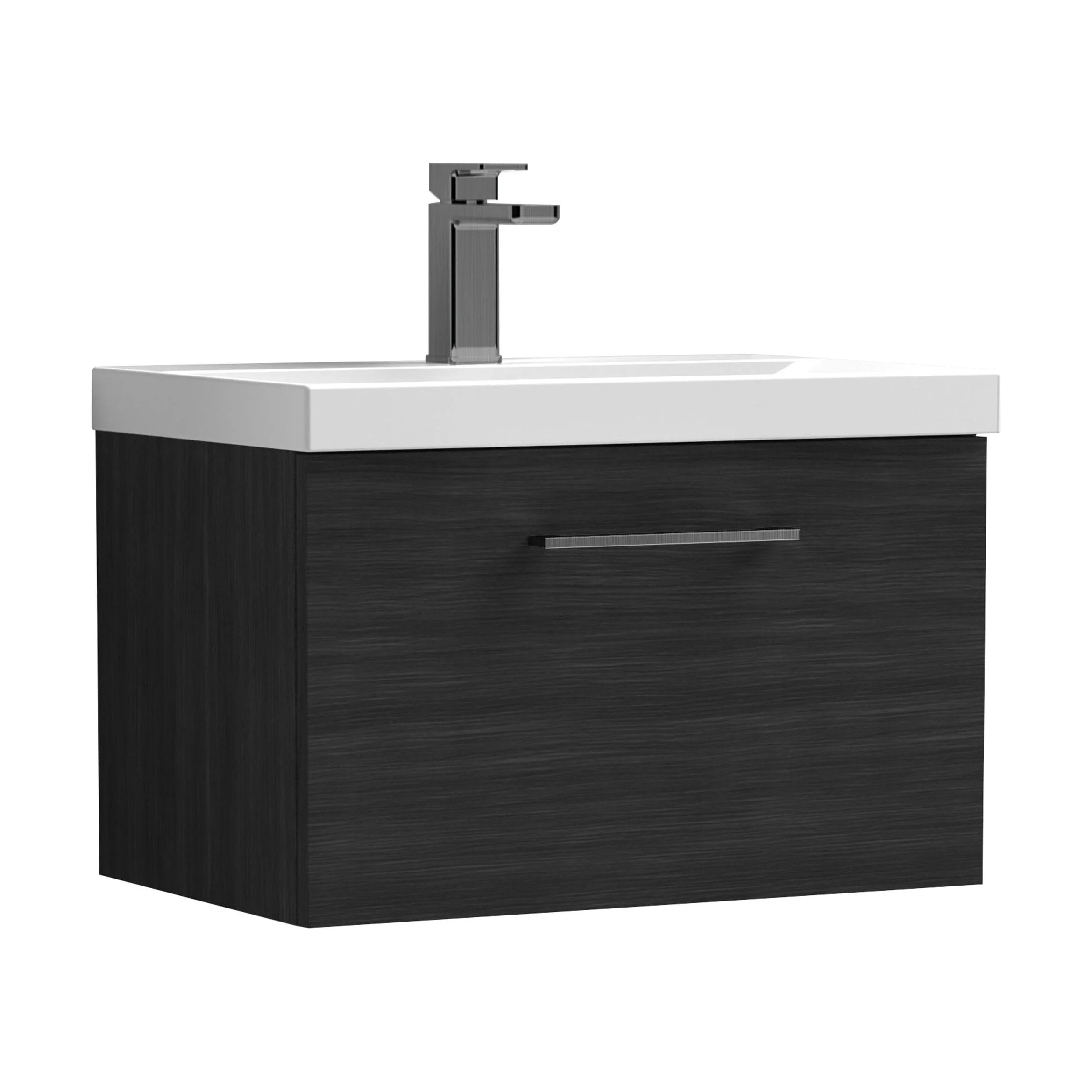 Bramshall Wall Hung 1 Drawer Vanity Unit with Mid-Edge Ceramic Basin 600mm - Image 154