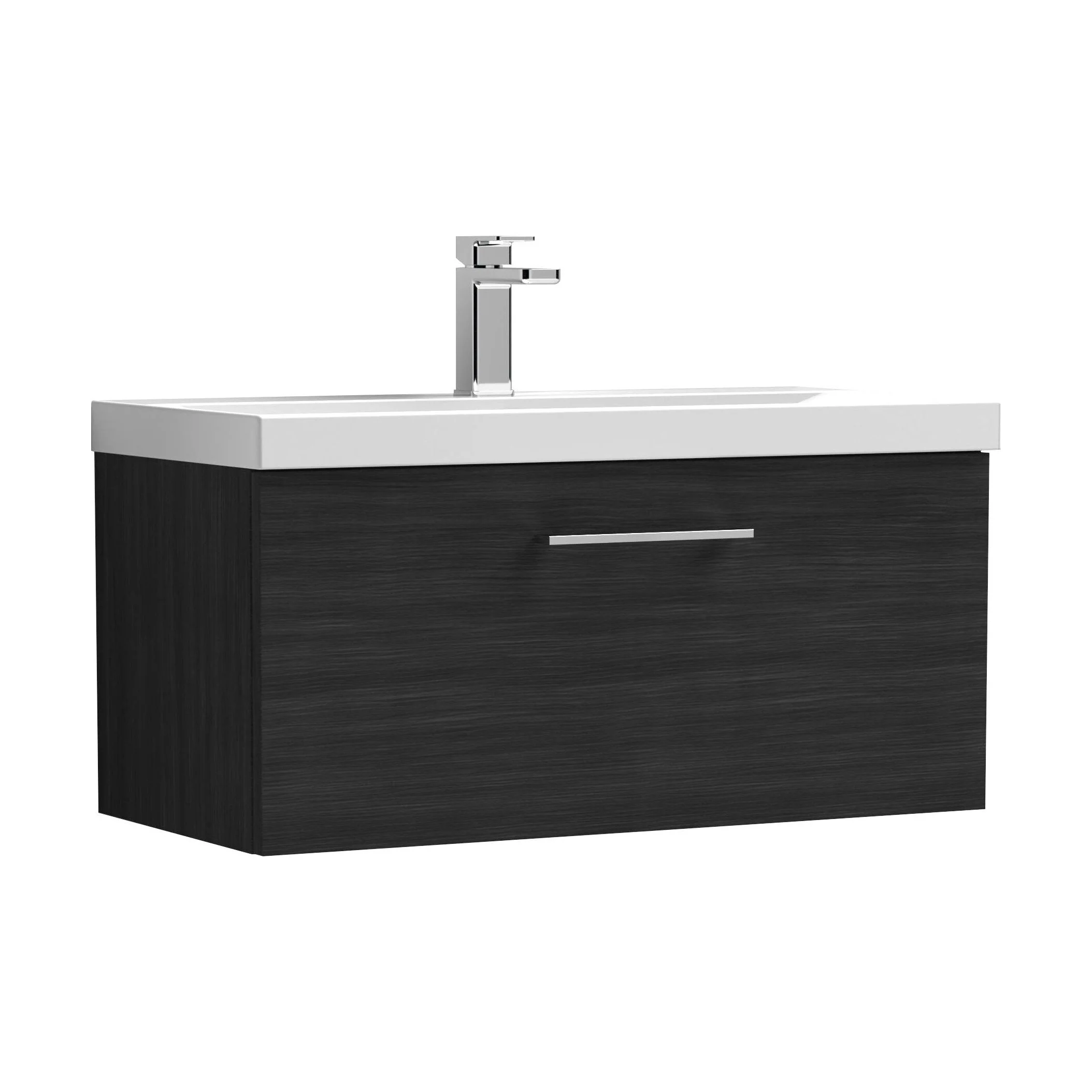 Bramshall Wall Hung 1 Drawer Vanity Unit with Mid-Edge Ceramic Basin 600mm - Image 155