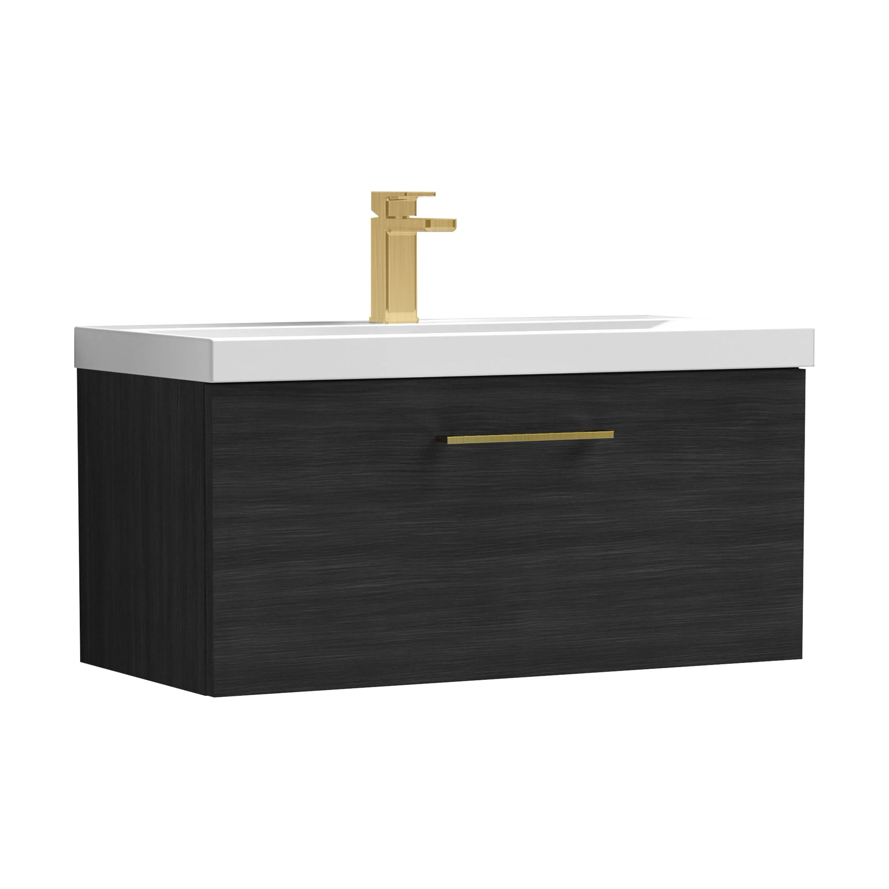 Bramshall Wall Hung 1 Drawer Vanity Unit with Mid-Edge Ceramic Basin 600mm - Image 156