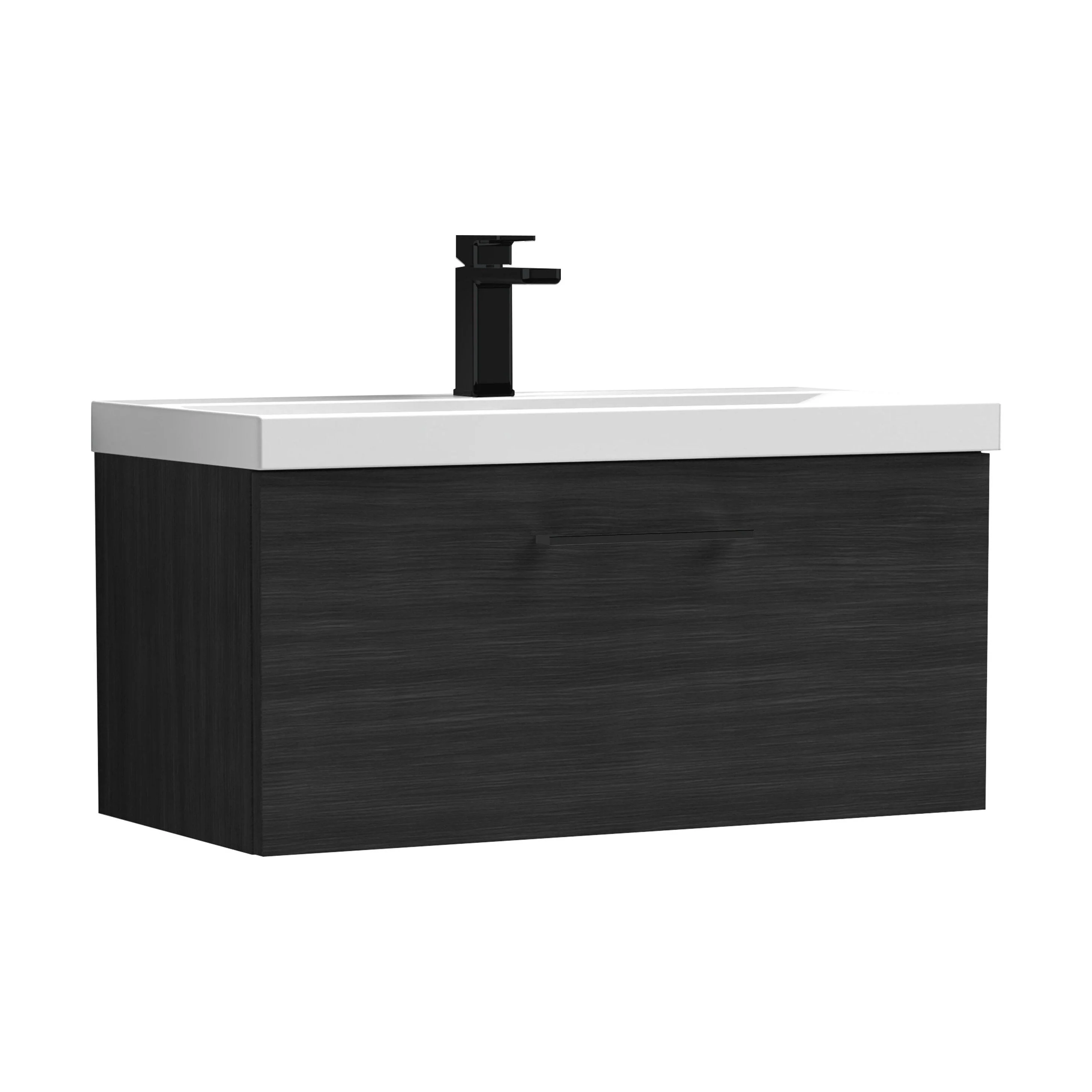 Bramshall Wall Hung 1 Drawer Vanity Unit with Mid-Edge Ceramic Basin 600mm - Image 157