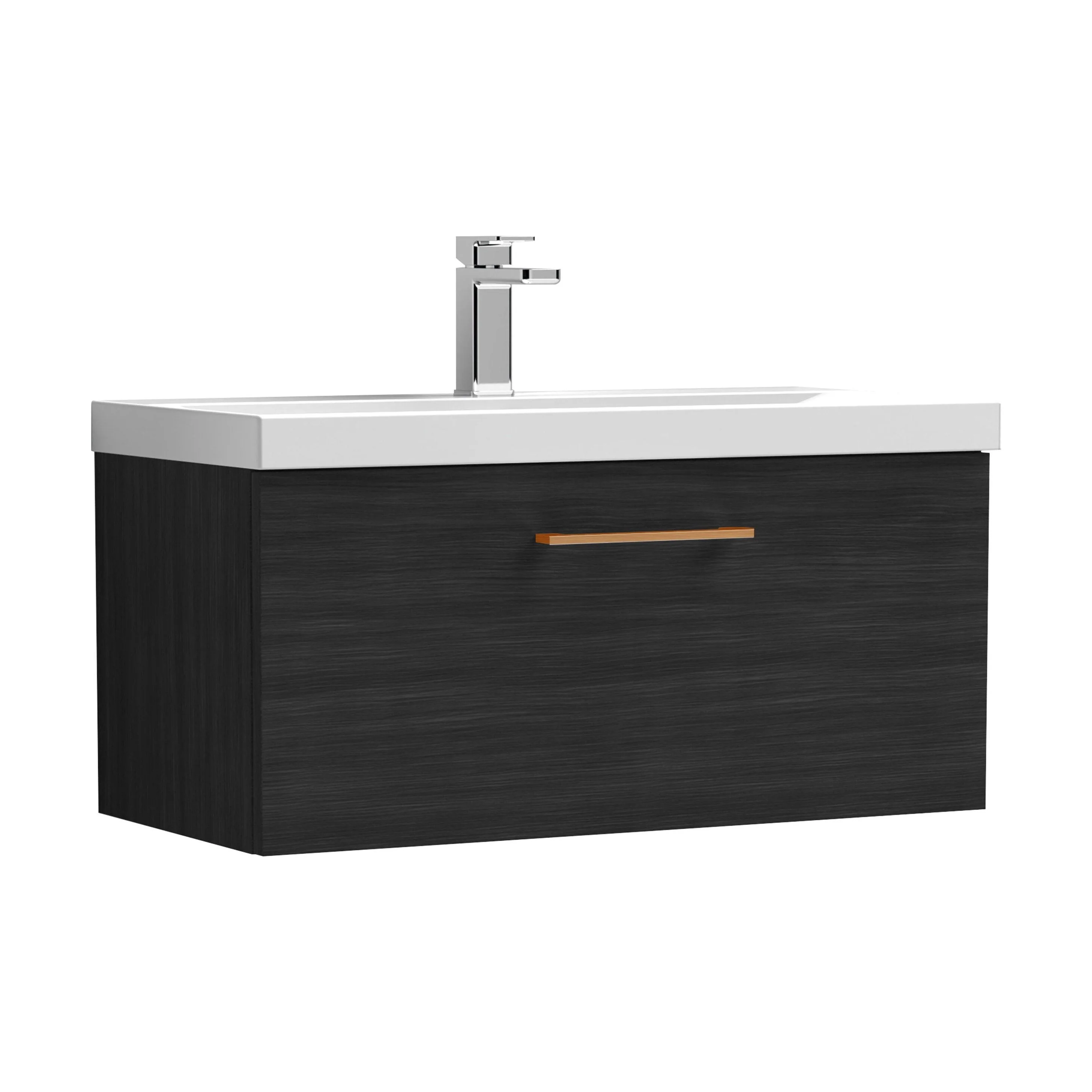 Bramshall Wall Hung 1 Drawer Vanity Unit with Mid-Edge Ceramic Basin 600mm - Image 158