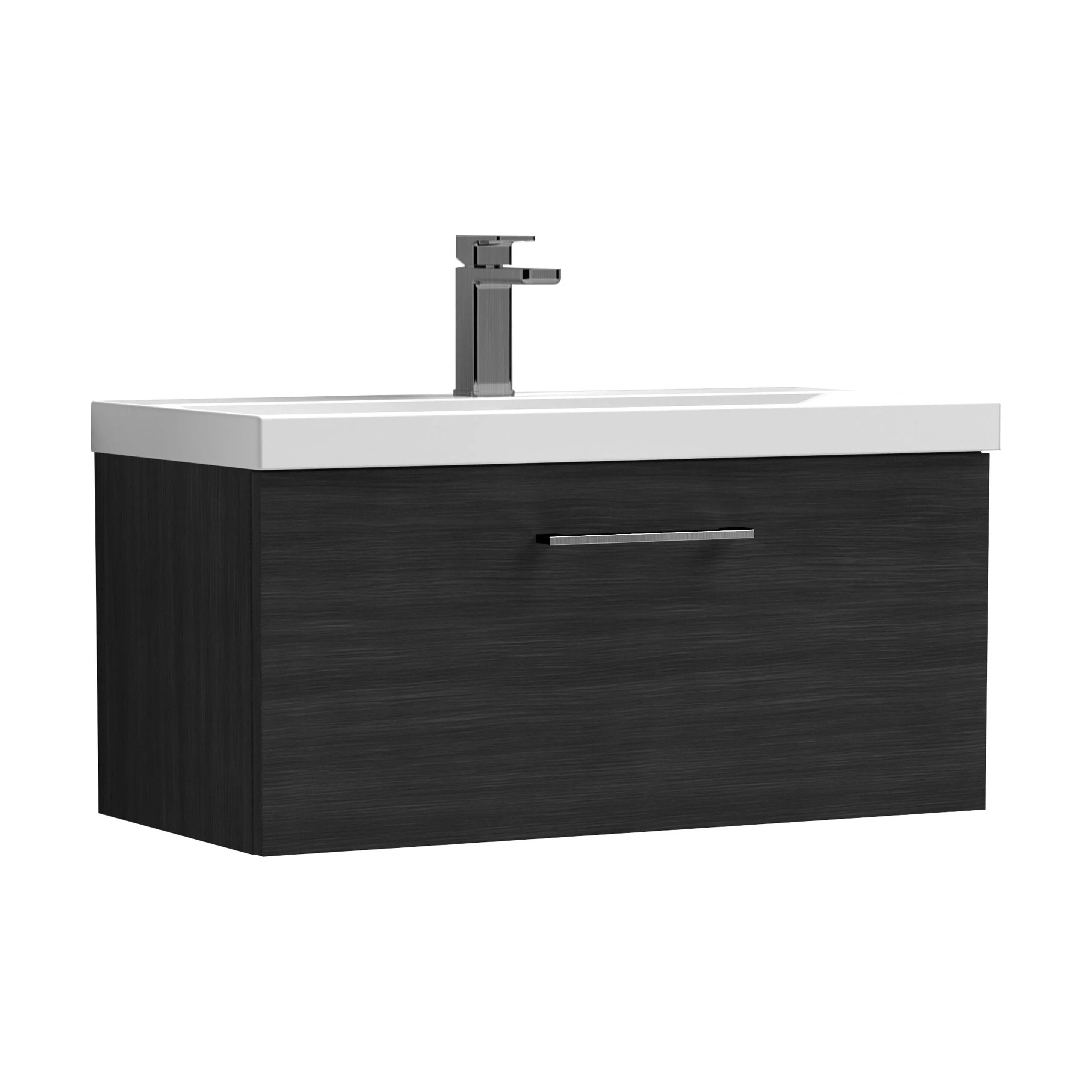 Bramshall Wall Hung 1 Drawer Vanity Unit with Mid-Edge Ceramic Basin 600mm - Image 160
