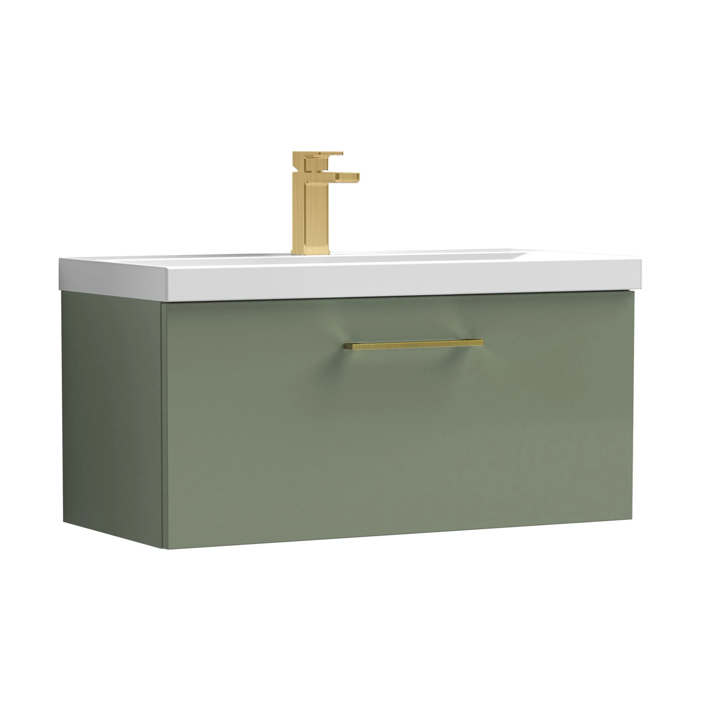 Bramshall Wall Hung 1 Drawer Vanity Unit with Mid-Edge Ceramic Basin 600mm - Image 168
