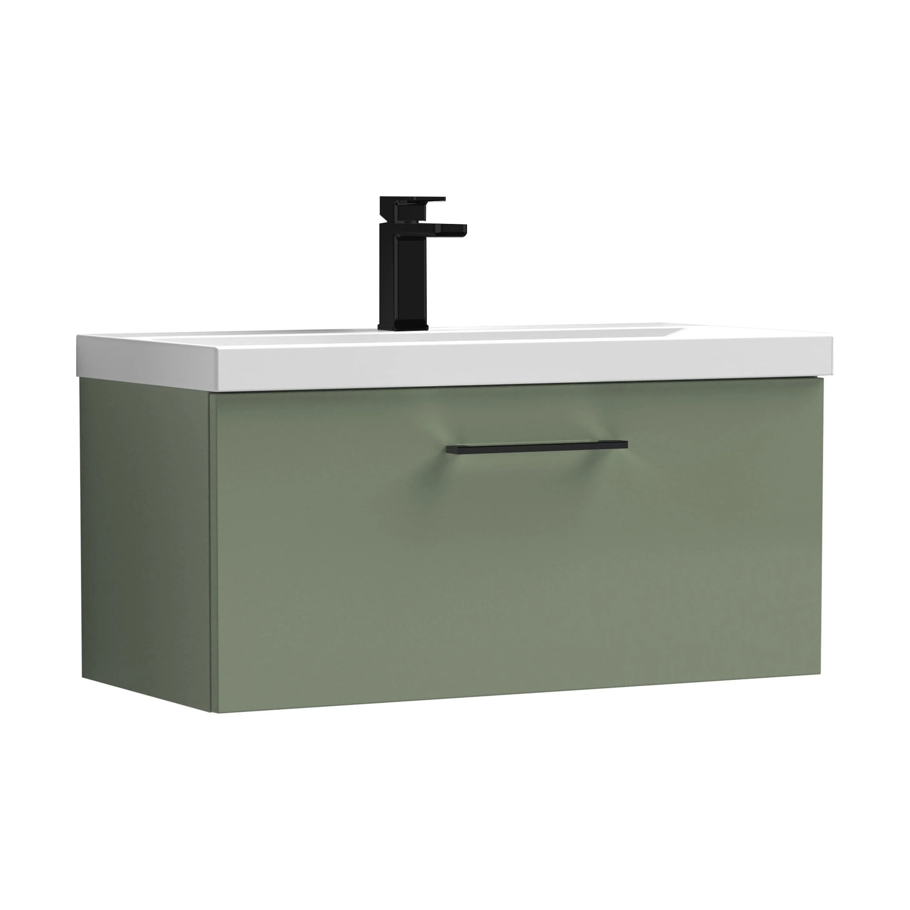 Bramshall Wall Hung 1 Drawer Vanity Unit with Mid-Edge Ceramic Basin 600mm - Image 169
