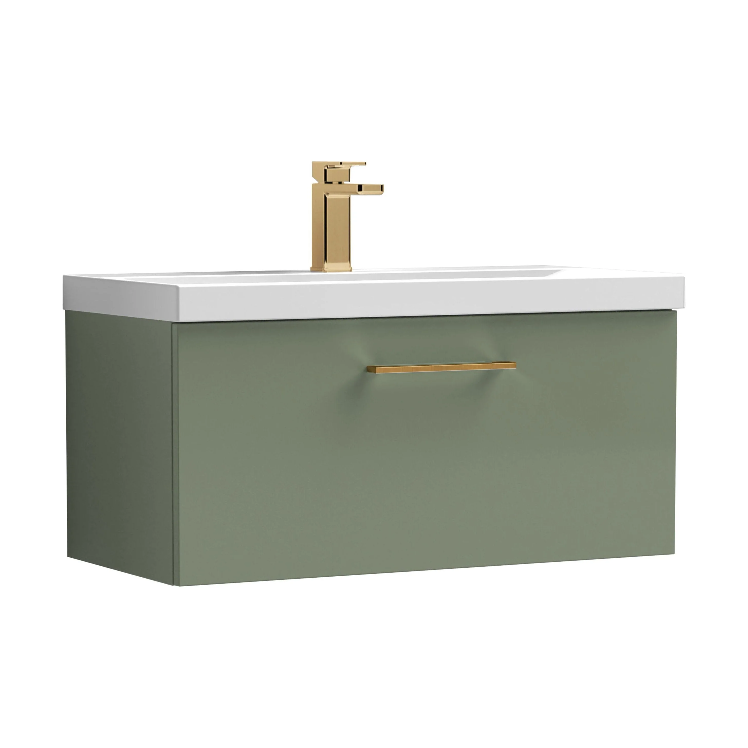 Bramshall Wall Hung 1 Drawer Vanity Unit with Mid-Edge Ceramic Basin 600mm - Image 171