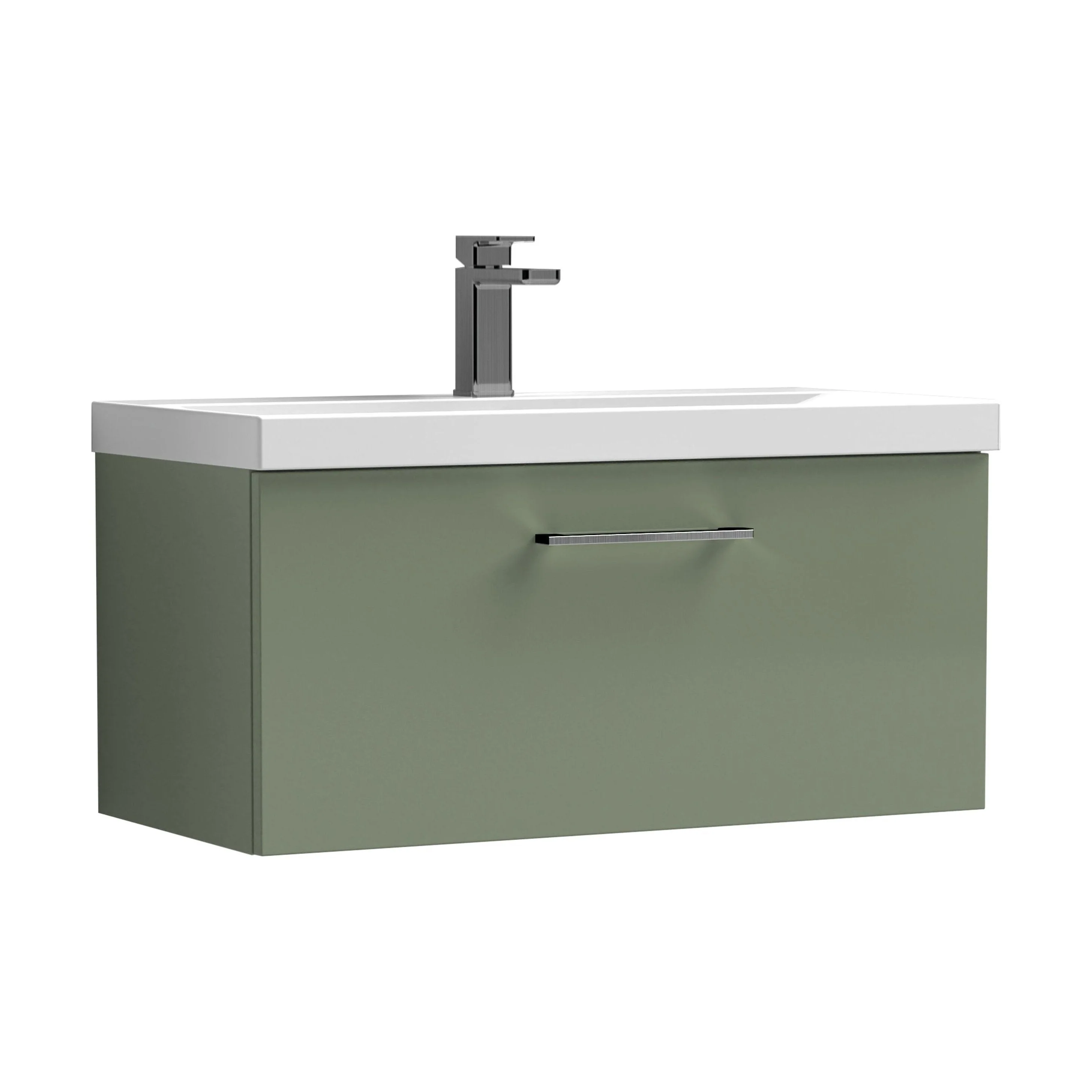 Bramshall Wall Hung 1 Drawer Vanity Unit with Mid-Edge Ceramic Basin 600mm - Image 172