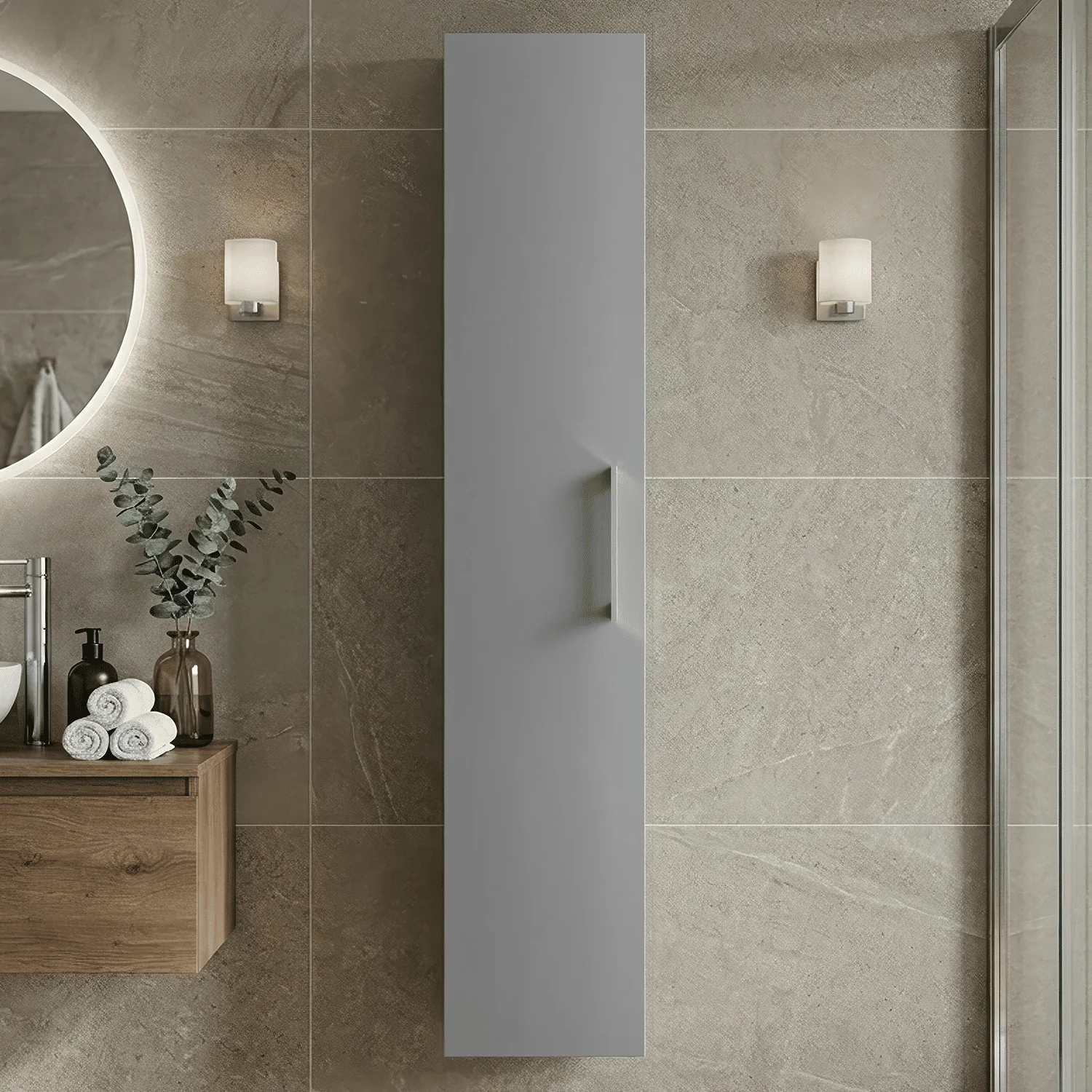 Bramshall 300mm Wall Hung 1 Door Tall Unit - Choice of Colour and Handle Finish - Image 10