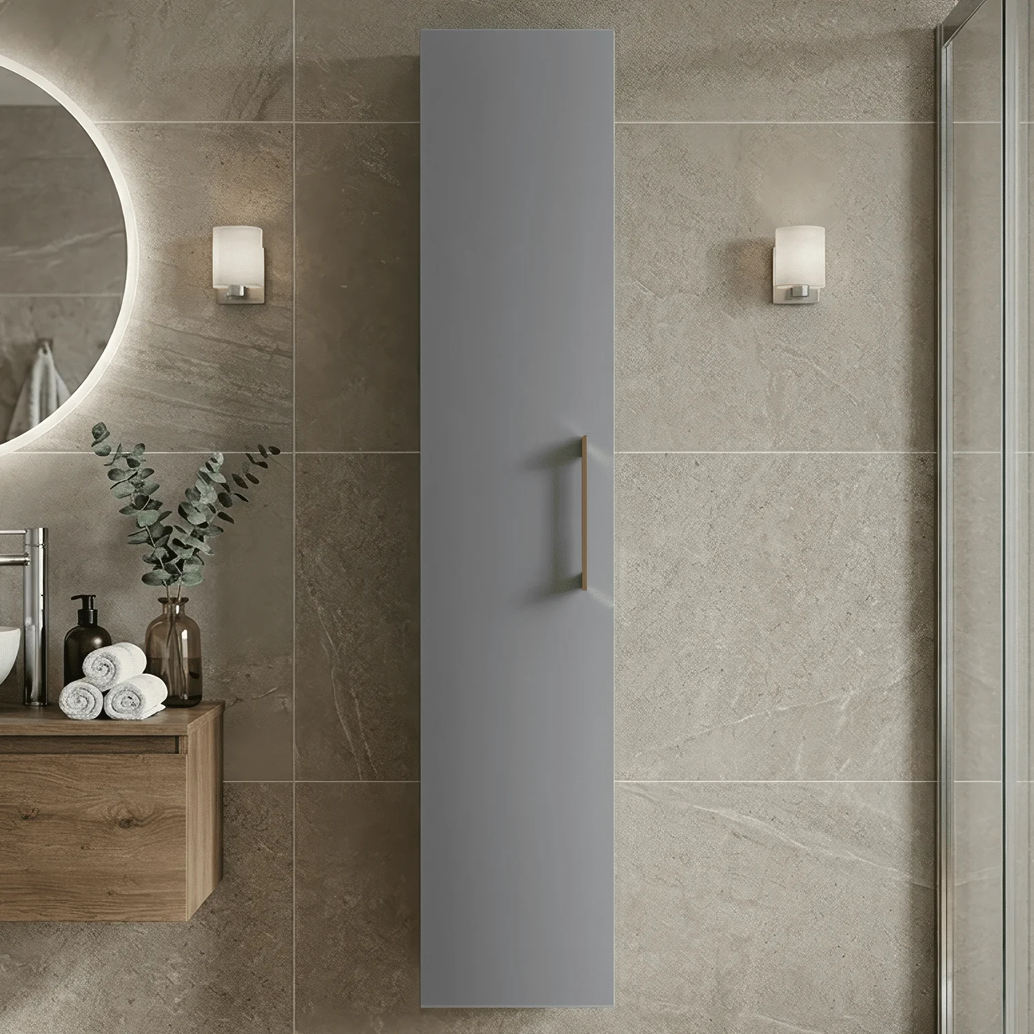 Bramshall 300mm Wall Hung 1 Door Tall Unit - Choice of Colour and Handle Finish - Image 14