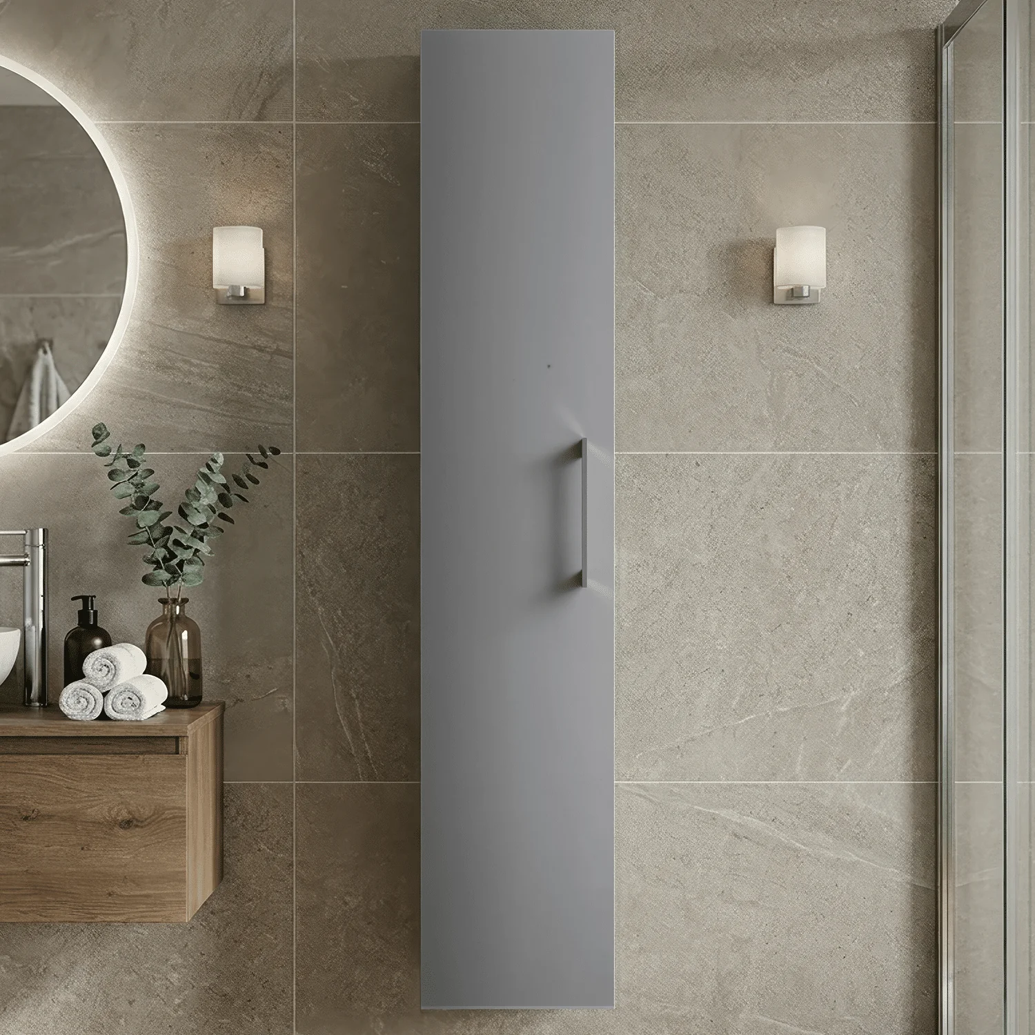 Bramshall 300mm Wall Hung 1 Door Tall Unit - Choice of Colour and Handle Finish - Image 15