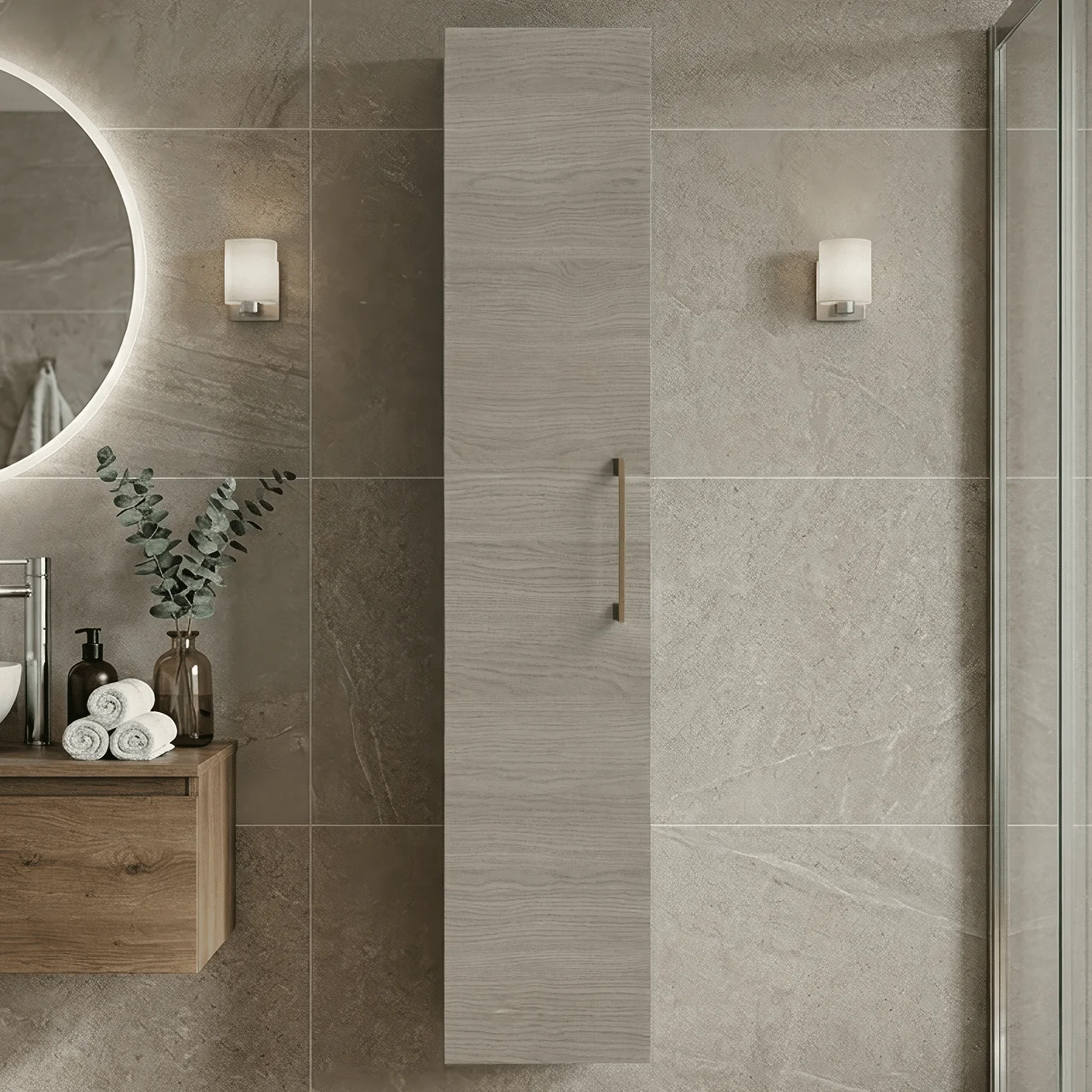 Bramshall 300mm Wall Hung 1 Door Tall Unit - Choice of Colour and Handle Finish - Image 17
