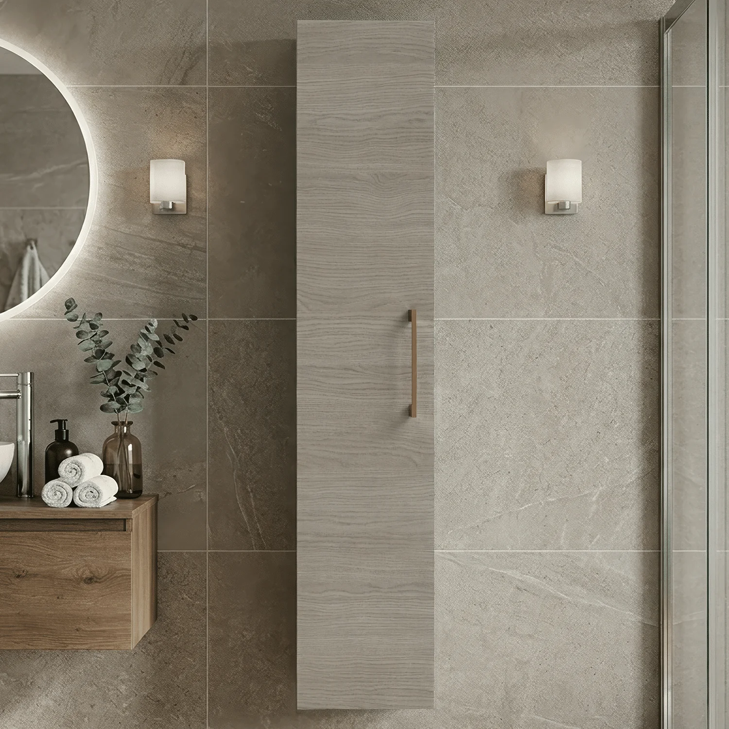 Bramshall 300mm Wall Hung 1 Door Tall Unit - Choice of Colour and Handle Finish - Image 19