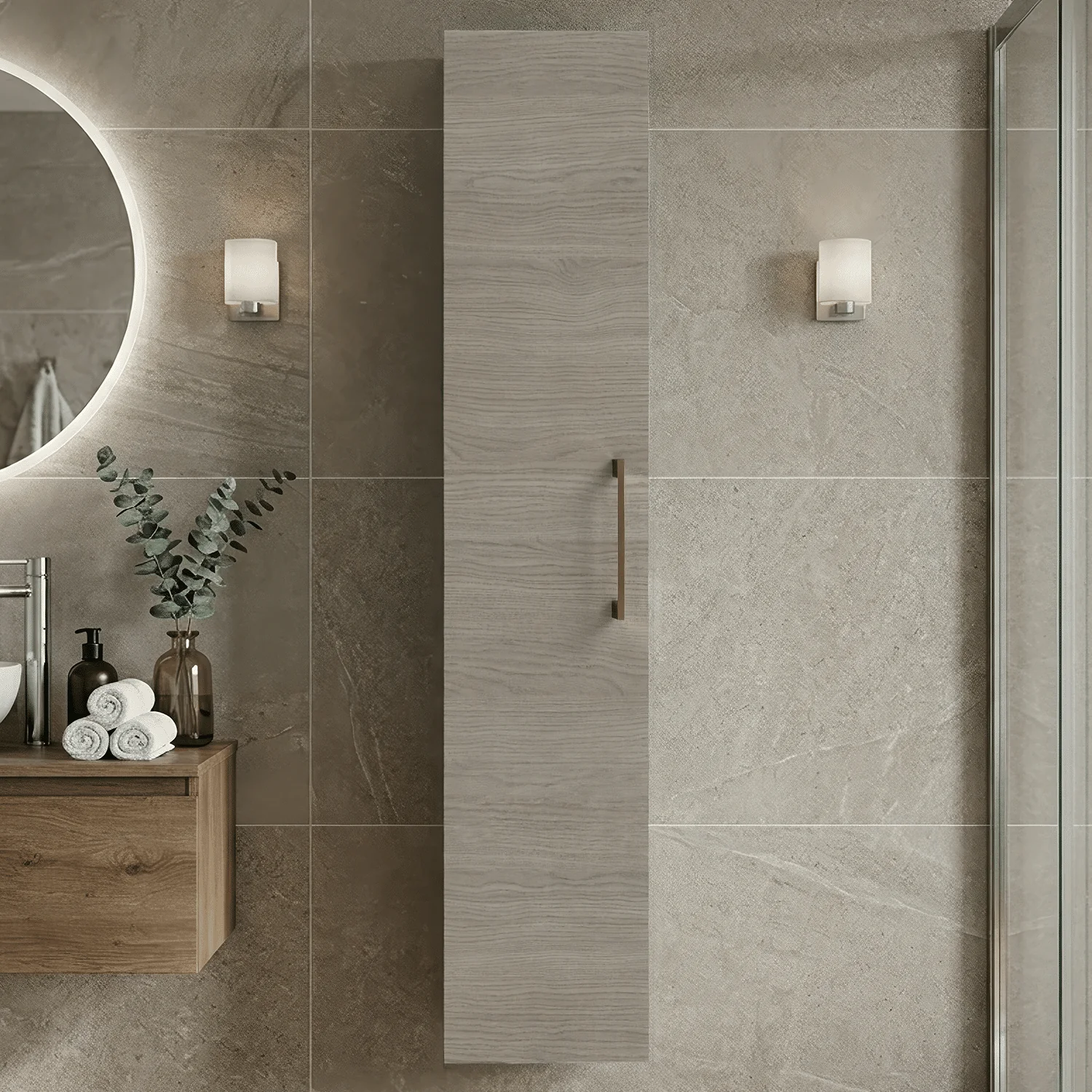 Bramshall 300mm Wall Hung 1 Door Tall Unit - Choice of Colour and Handle Finish - Image 20