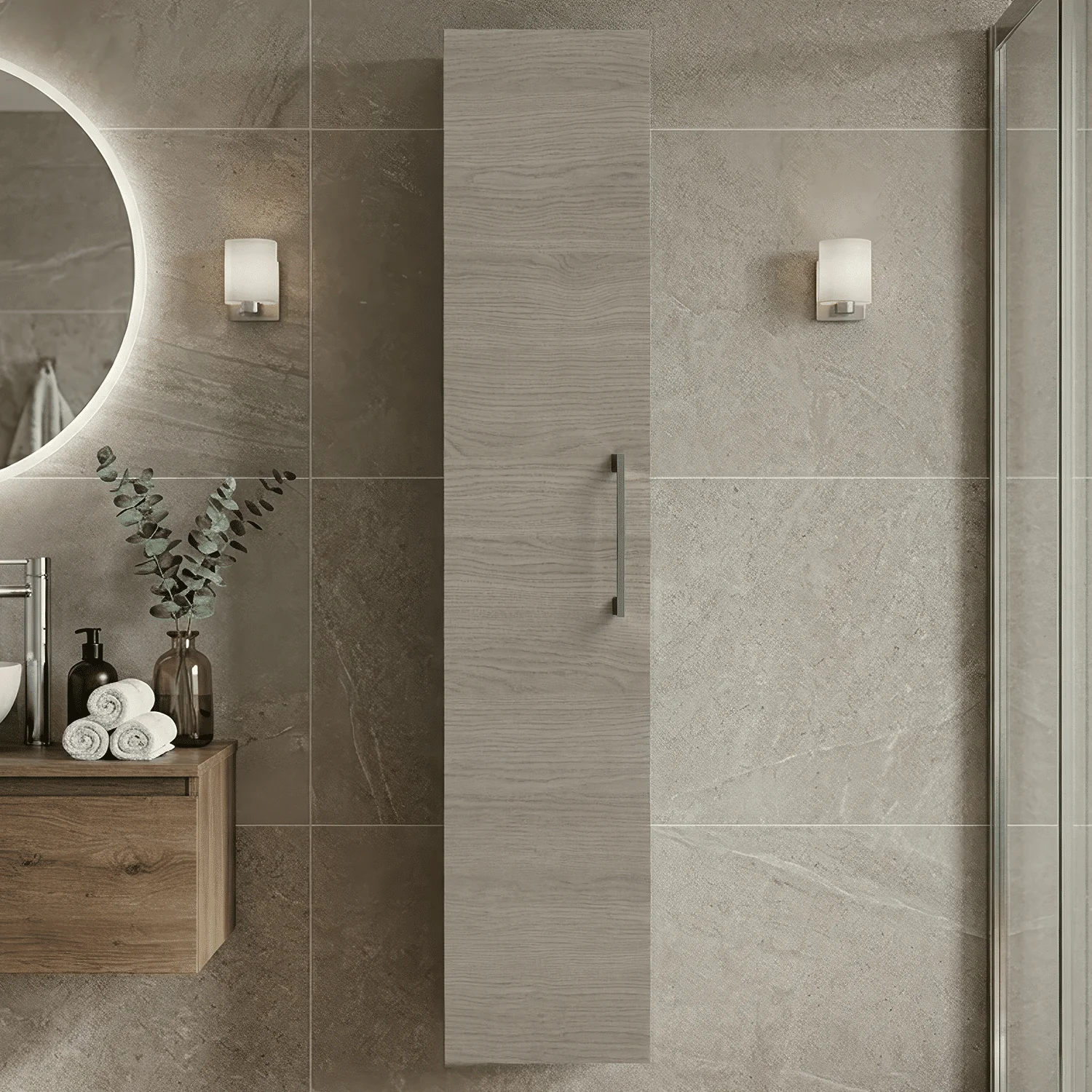 Bramshall 300mm Wall Hung 1 Door Tall Unit - Choice of Colour and Handle Finish - Image 21
