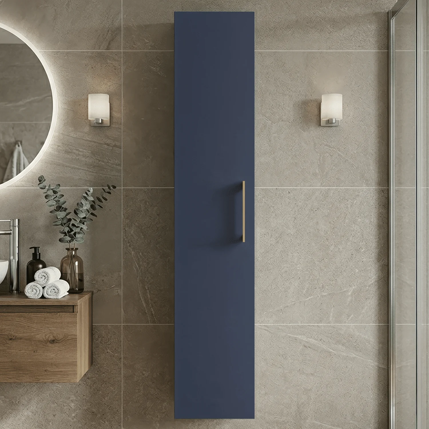 Bramshall 300mm Wall Hung 1 Door Tall Unit - Choice of Colour and Handle Finish - Image 23