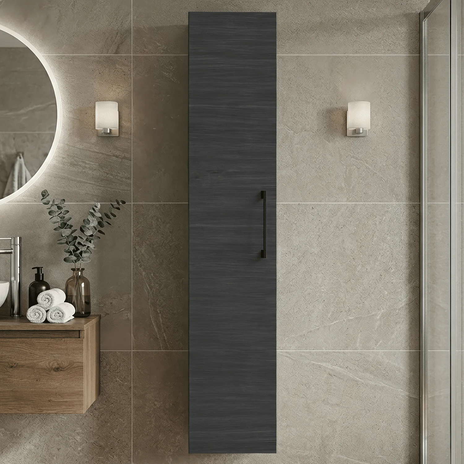 Bramshall 300mm Wall Hung 1 Door Tall Unit - Choice of Colour and Handle Finish - Image 41