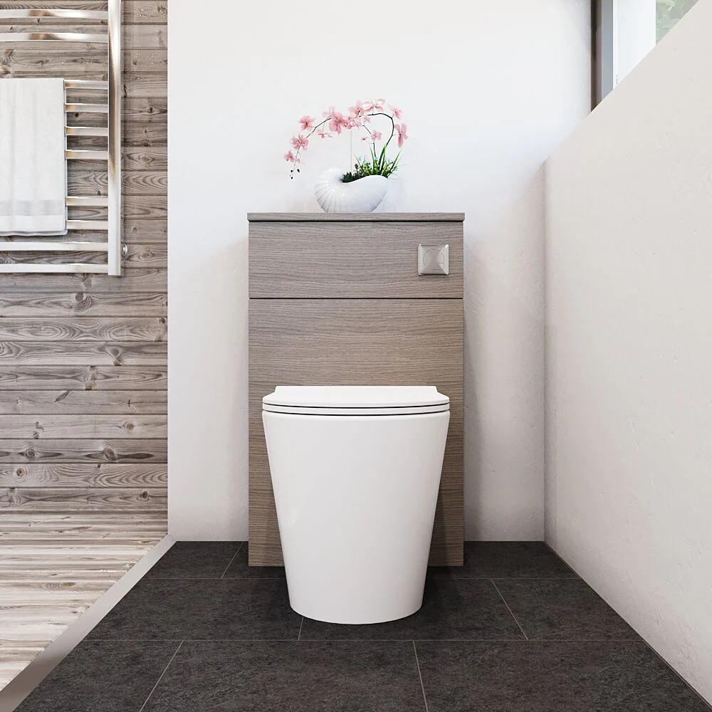 Bramshall 500mm Floor-Standing Contemporary Compact WC Toilet Unit - Image 12