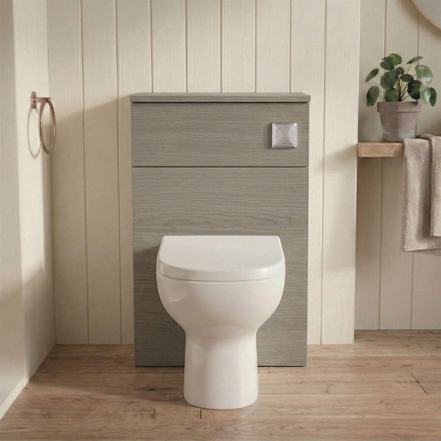 Bramshall 500mm Floor-Standing Contemporary Compact WC Toilet Unit - Image 3