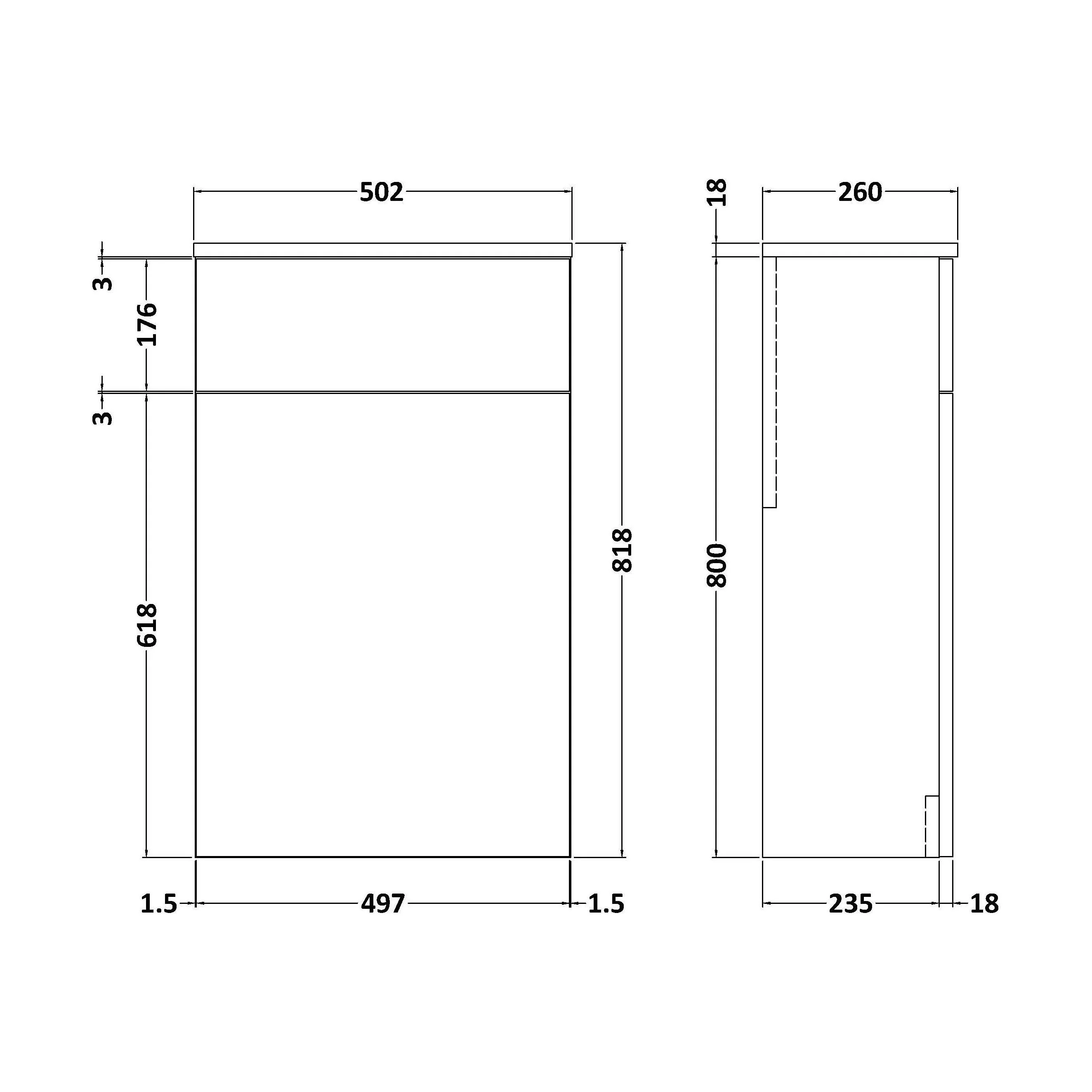 Bramshall 500mm Floor-Standing Contemporary Compact WC Toilet Unit - Image 51