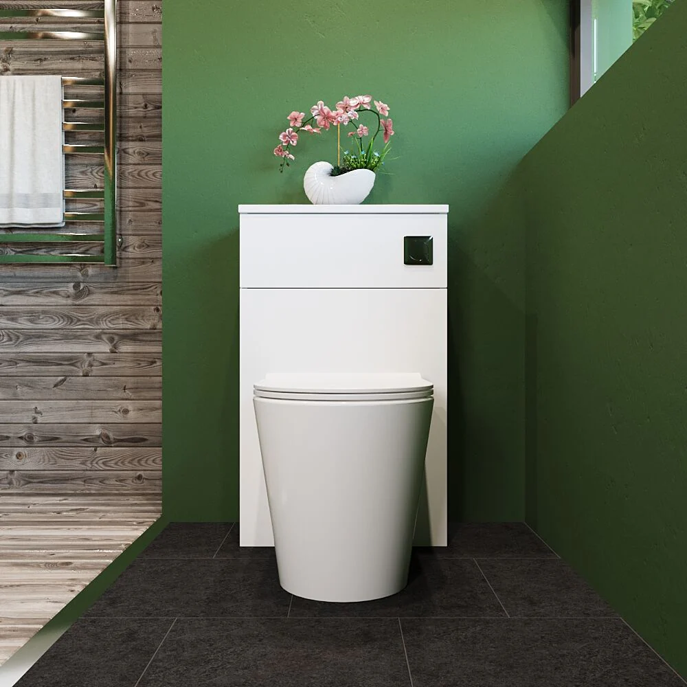 Bramshall 500mm Floor-Standing Contemporary Compact WC Toilet Unit - Image 9