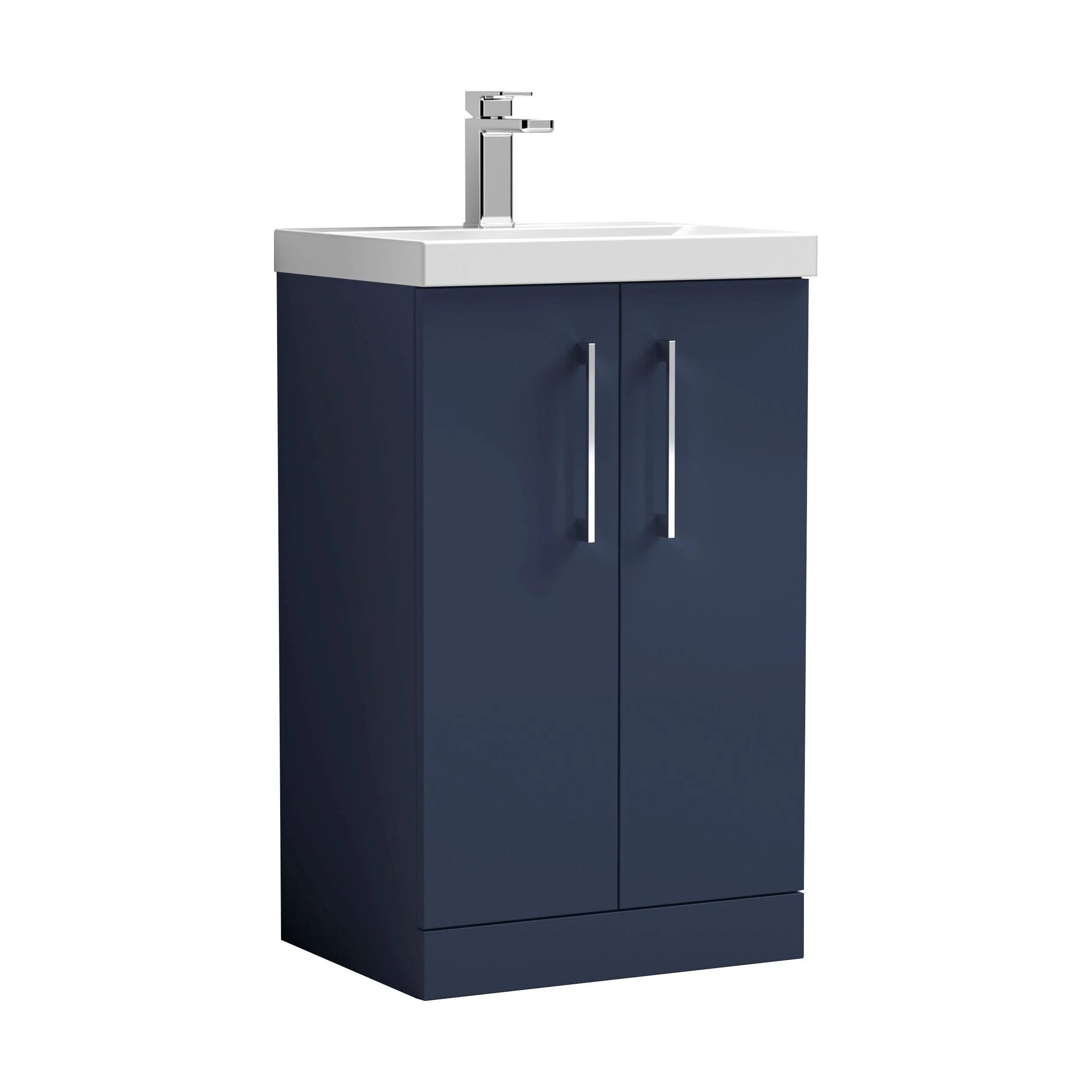 Balterley  Floor Standing 2 Soft Close Door & Bathroom Vanity Unit Basin, Midnight Blue, 500mm