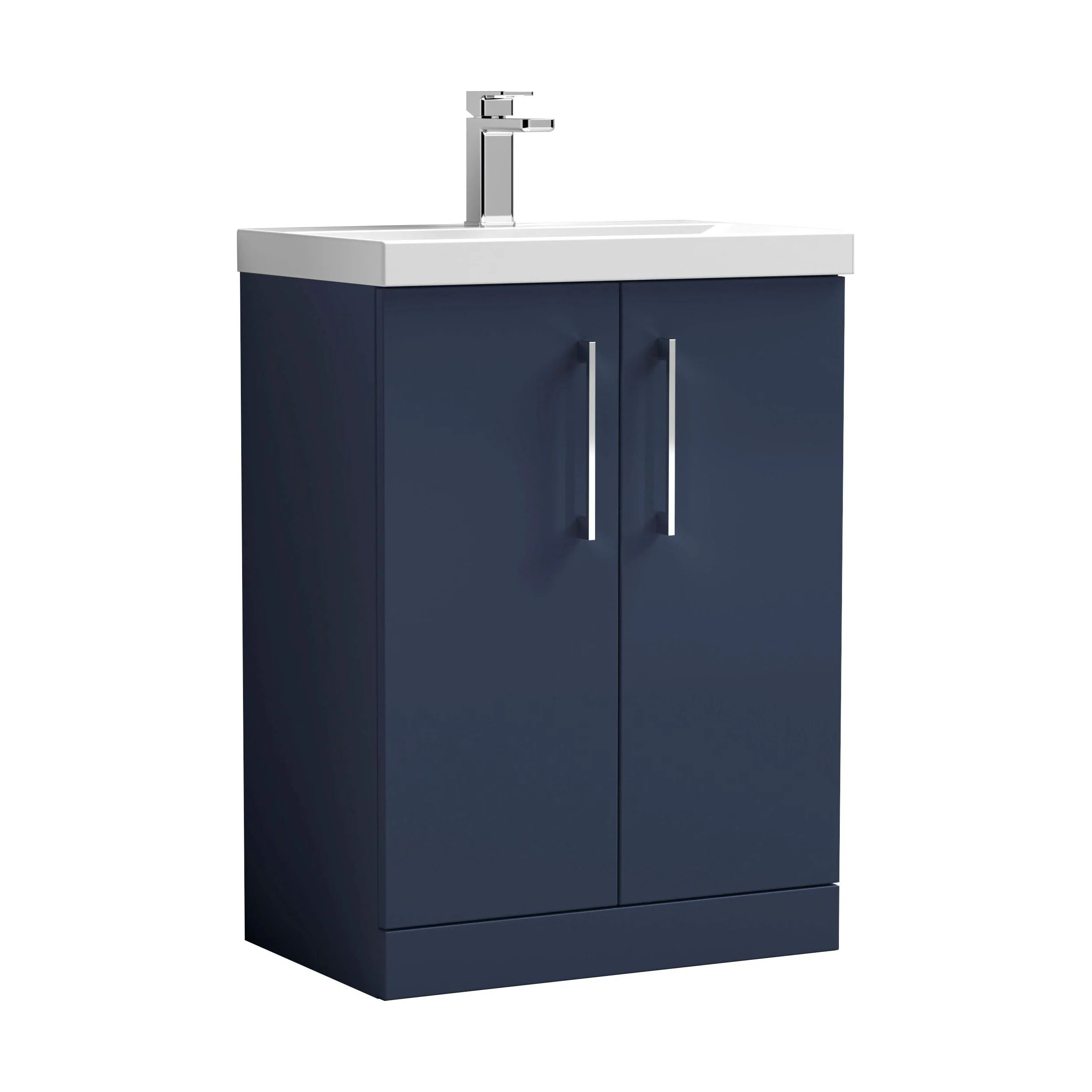 Balterley  Floor Standing 2 Soft Close Door & Bathroom Vanity Unit Basin, Midnight Blue, 600mm