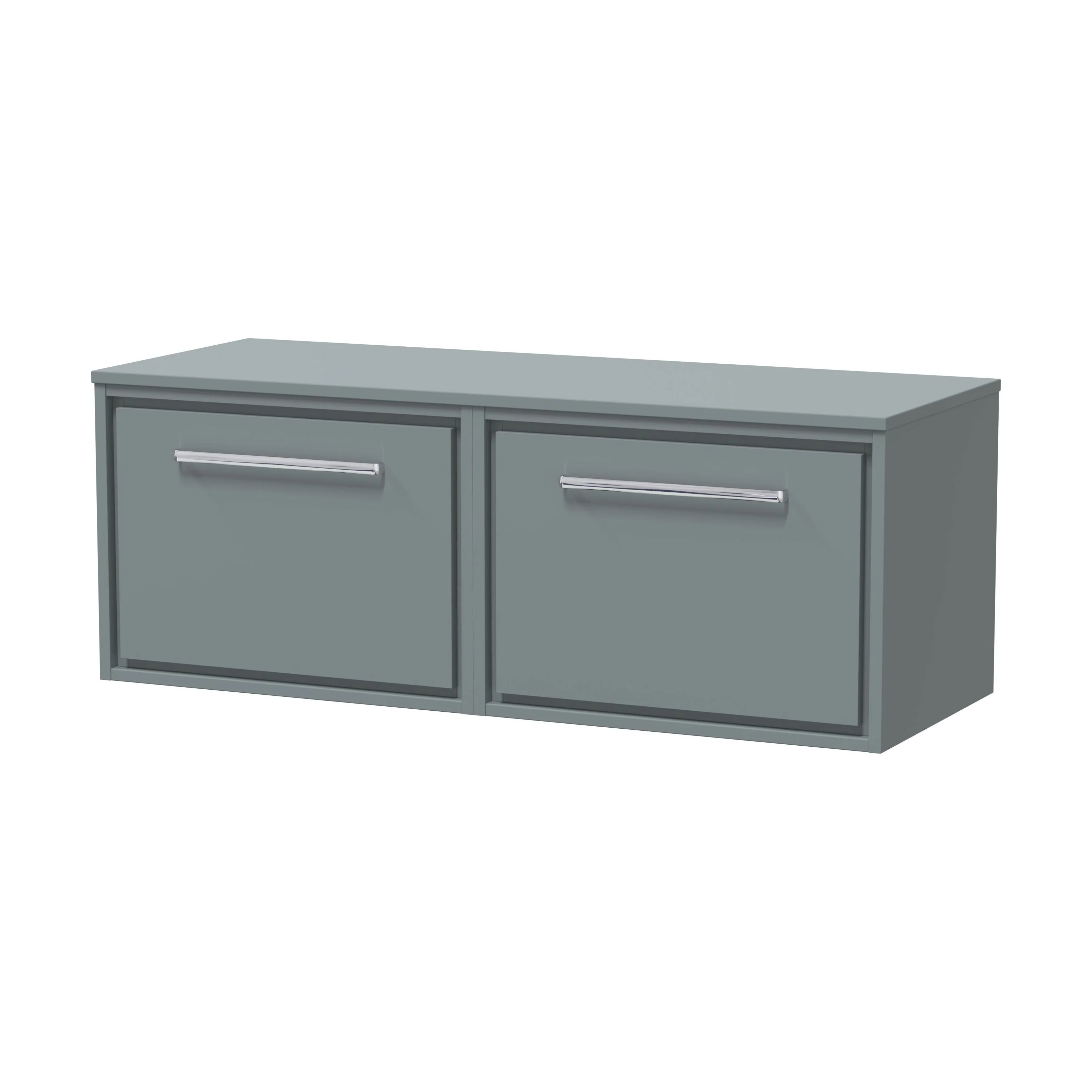 Balterley 1200mm Framed Design Wall Hung Single Drawer Vanity with Worktop - Coastal Grey