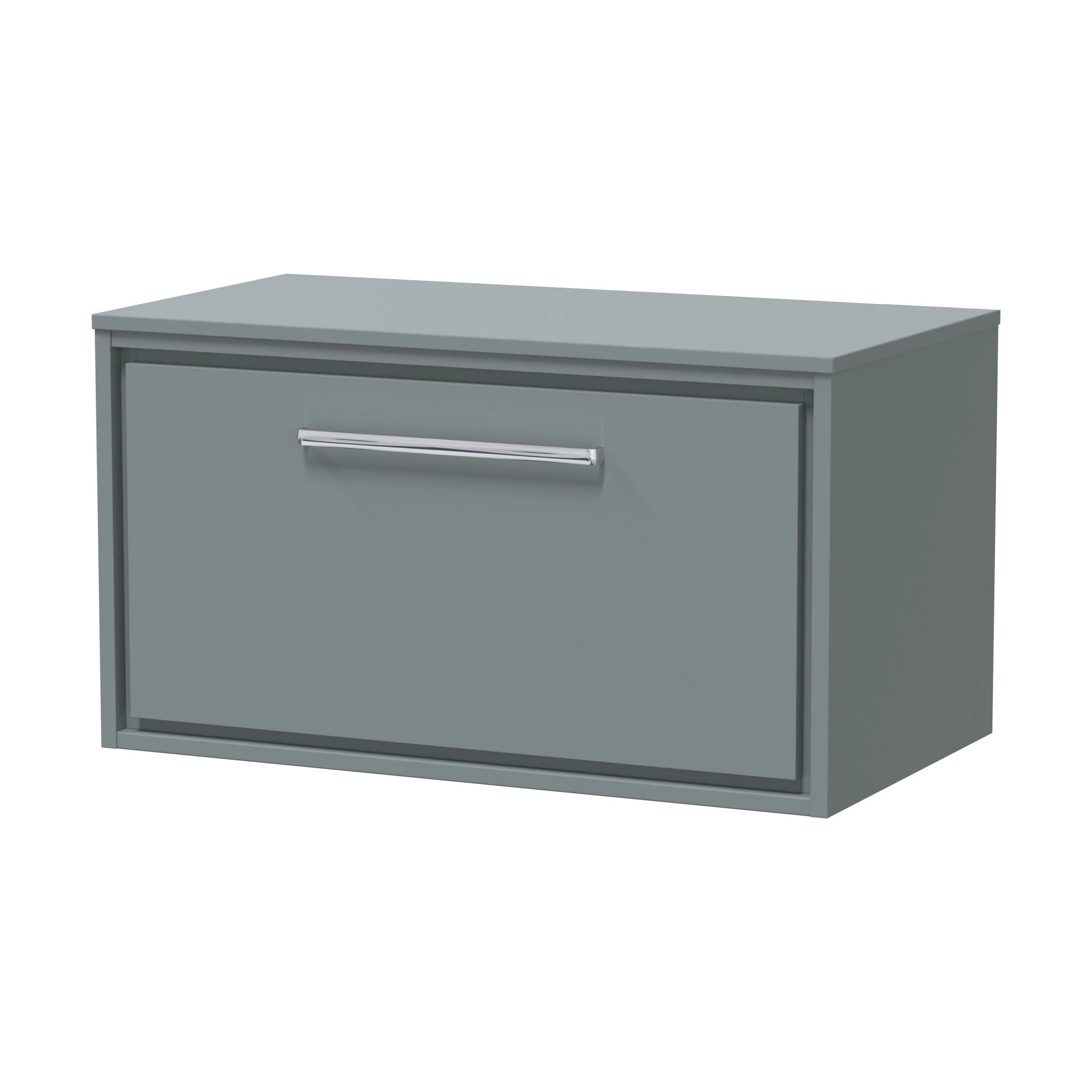 Balterley 800mm Framed Design Wall Hung Single Drawer Vanity with Worktop - Coastal Grey