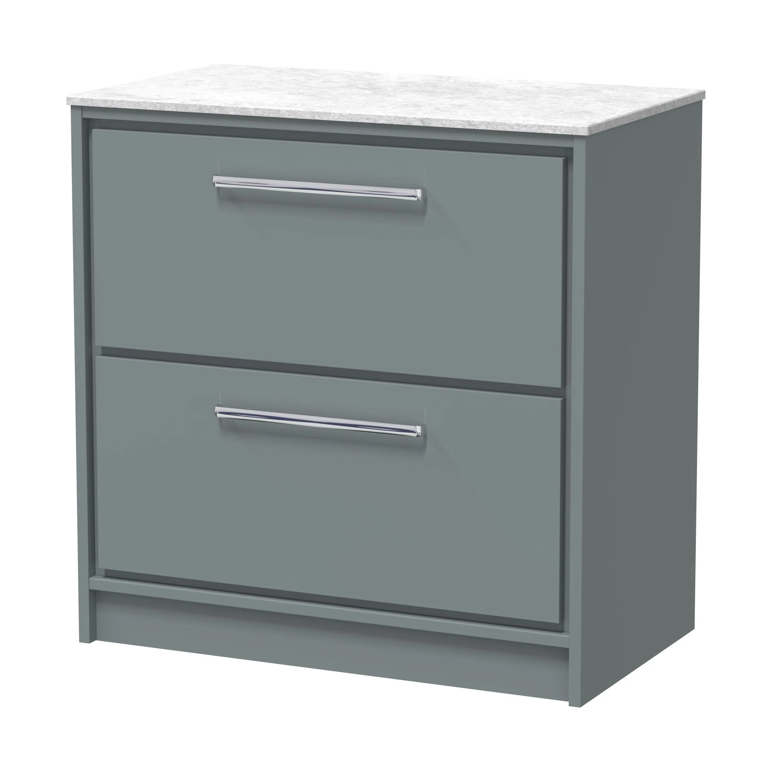 Balterley 800mm Framed Design Floor Standing 2 Drawer Vanity with Marble Worktop - Coastal Grey