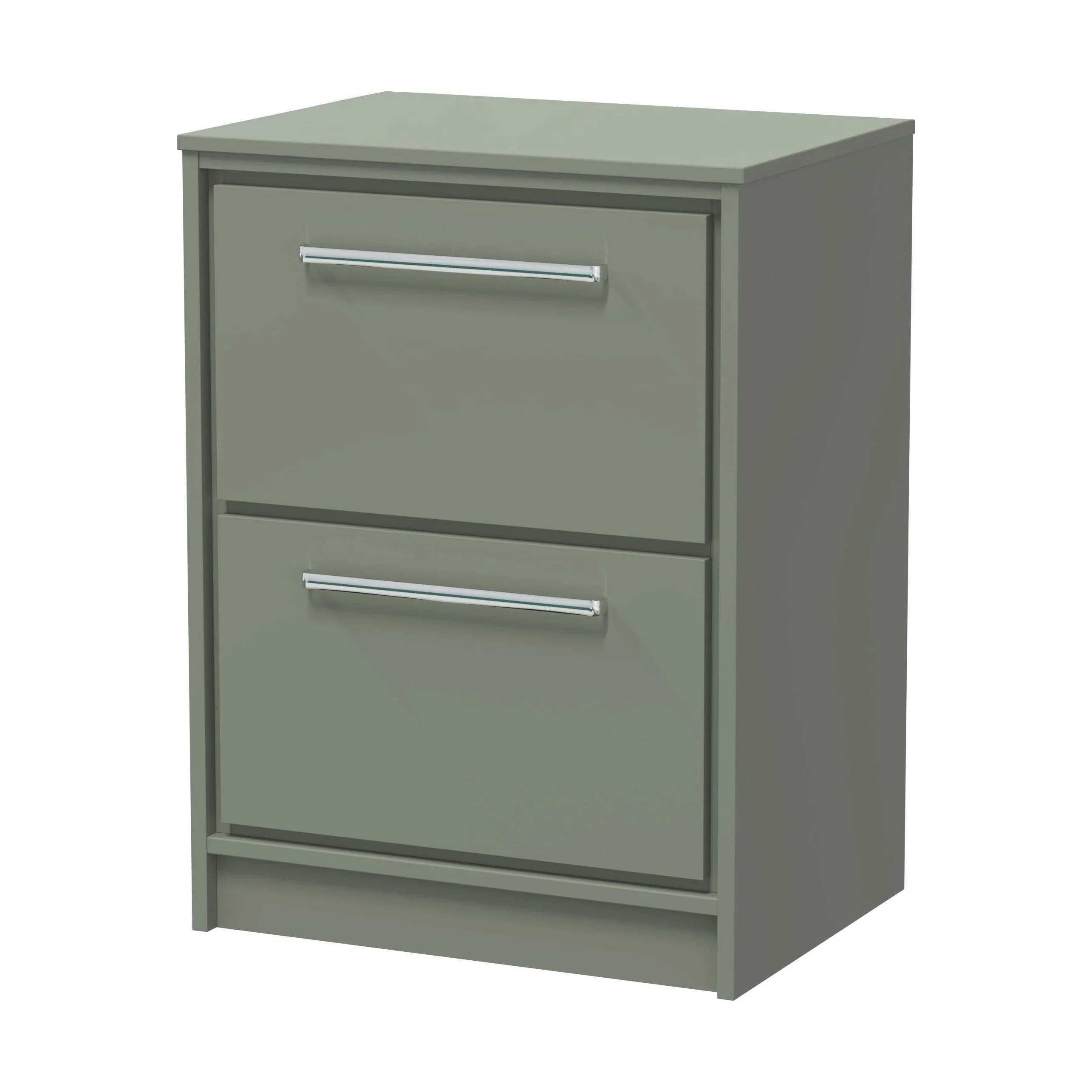 Balterley 600mm Framed Design Floor Standing 2 Drawer Vanity with Worktop - Fern Green - Image 2