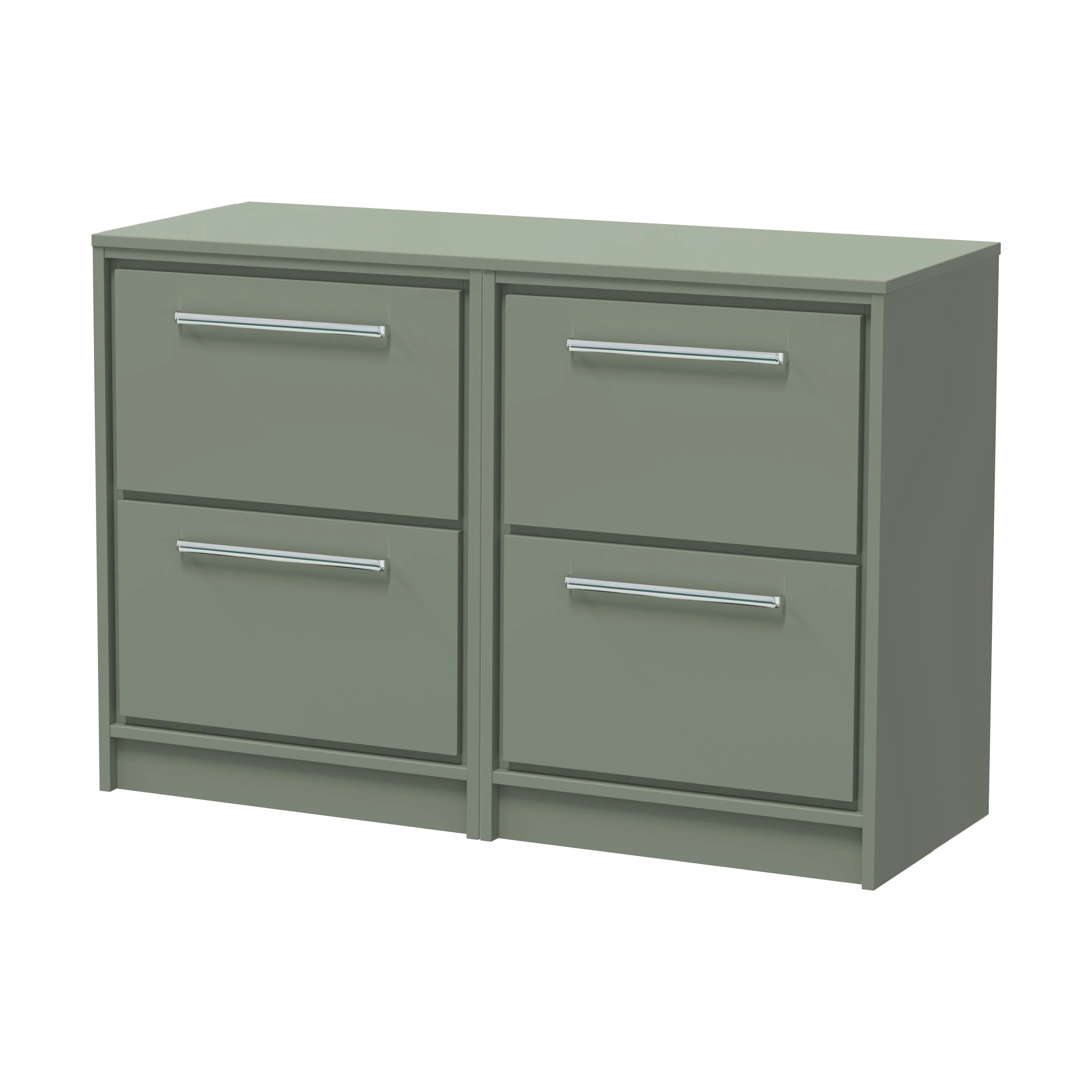 Balterley 1200mm Framed Design Floor Standing 4 Drawer Vanity with Worktop - Fern Green - Image 2